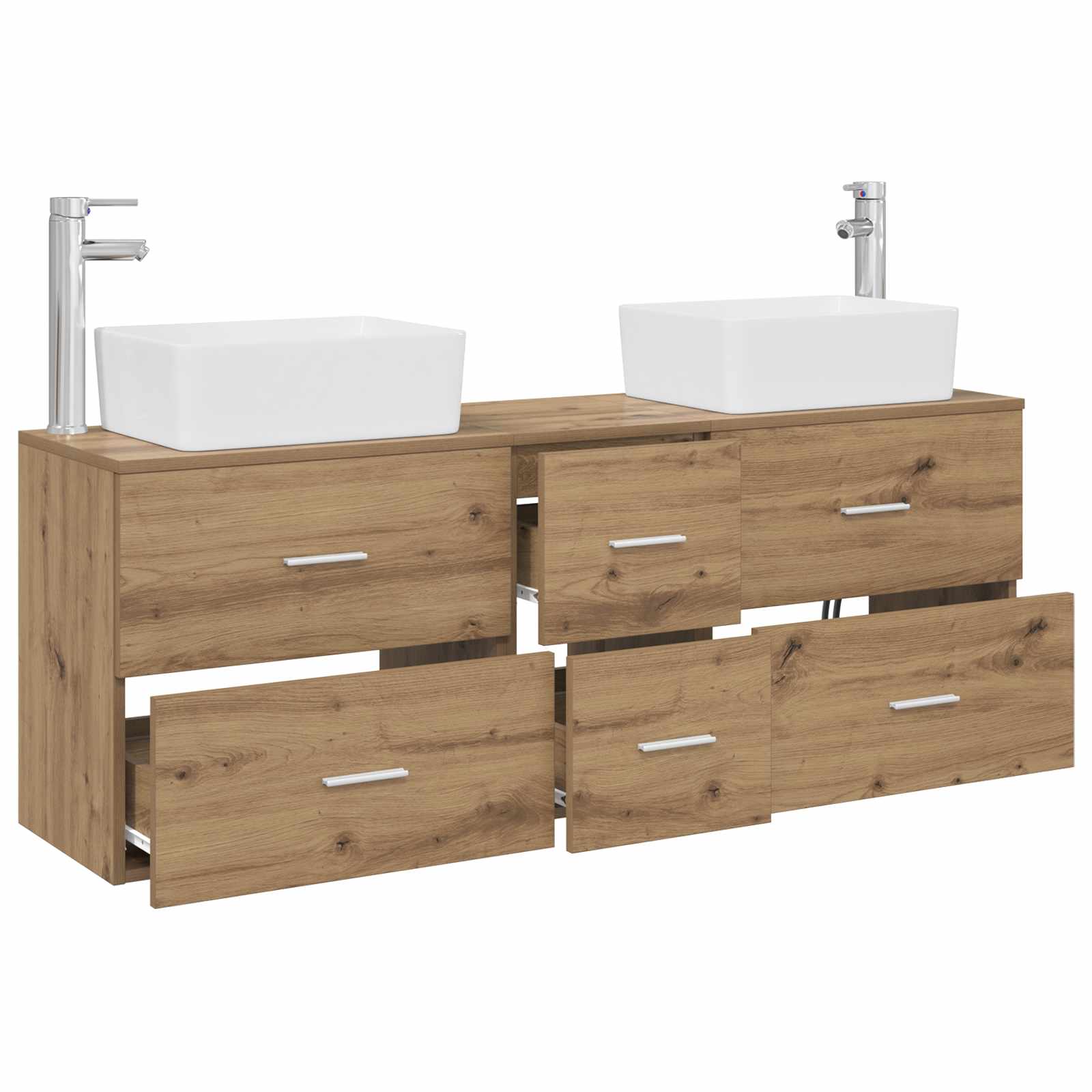 Badezimmerschrank-Set 3 Stk. Artisan-Eiche 53 x 34,5 x 63 cm