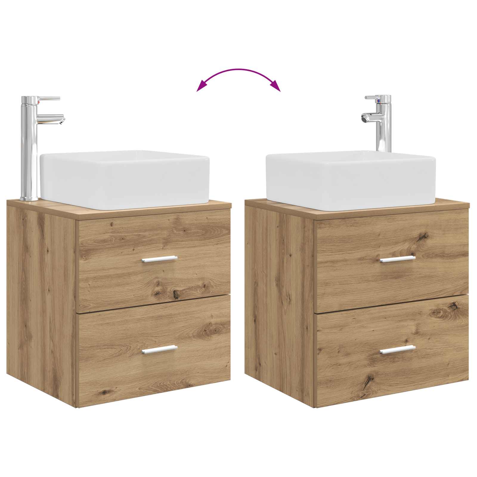 Badezimmerschrank-Set 3 Stk. Artisan-Eiche 53 x 34,5 x 63 cm