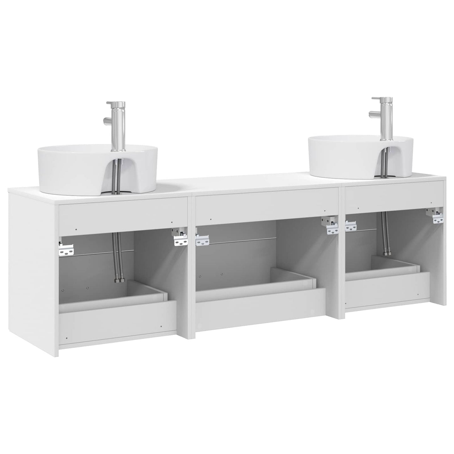Badezimmerschrank-Set 3 stk. Weiß 62,5 x 44,5 x 50 cm