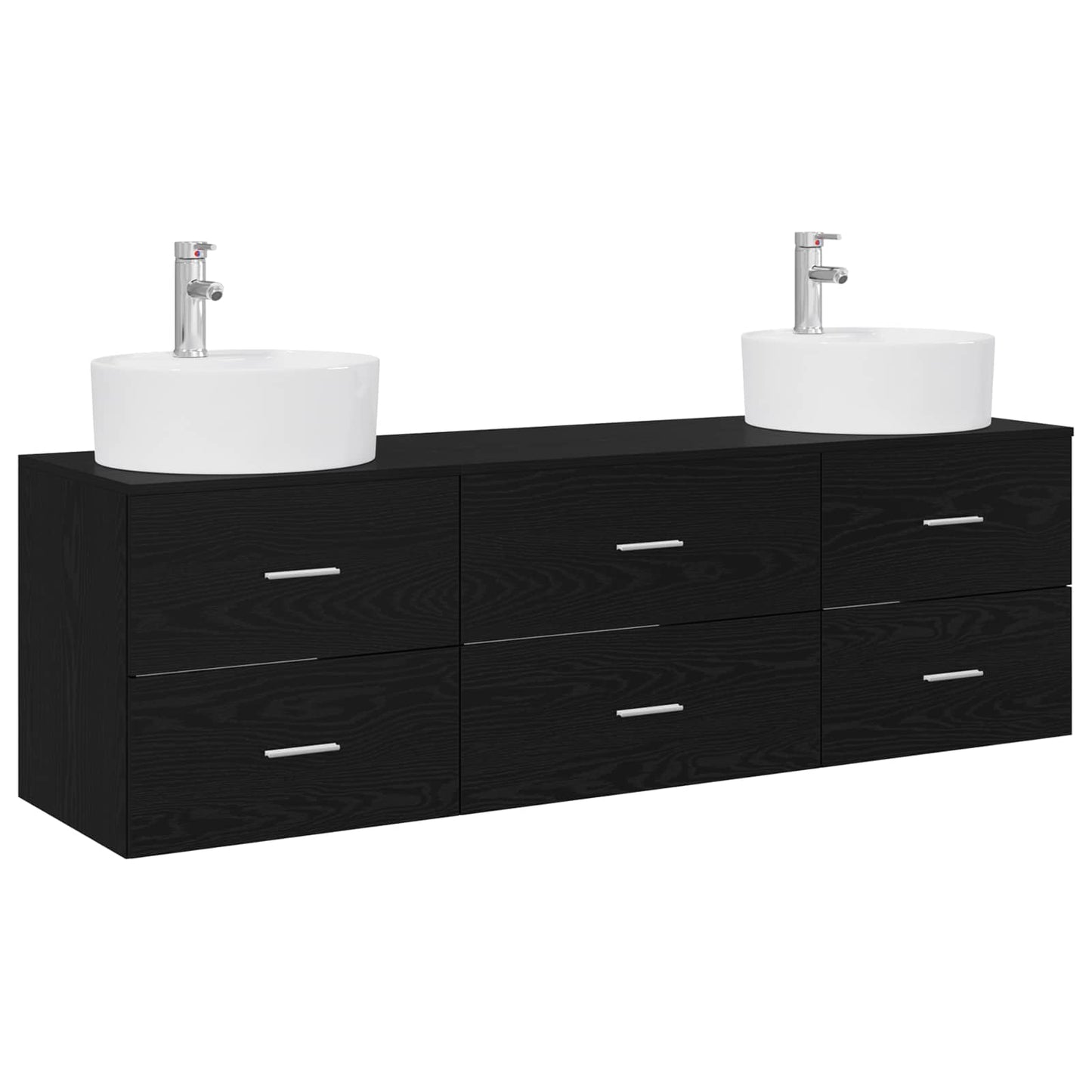 Badezimmerschrank-Set 3 stk. Schwarz 62,5 x 44,5 x 50 cm
