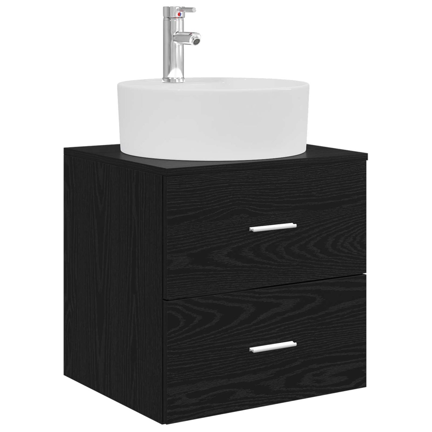 Badezimmerschrank-Set 3 stk. Schwarz 62,5 x 44,5 x 50 cm