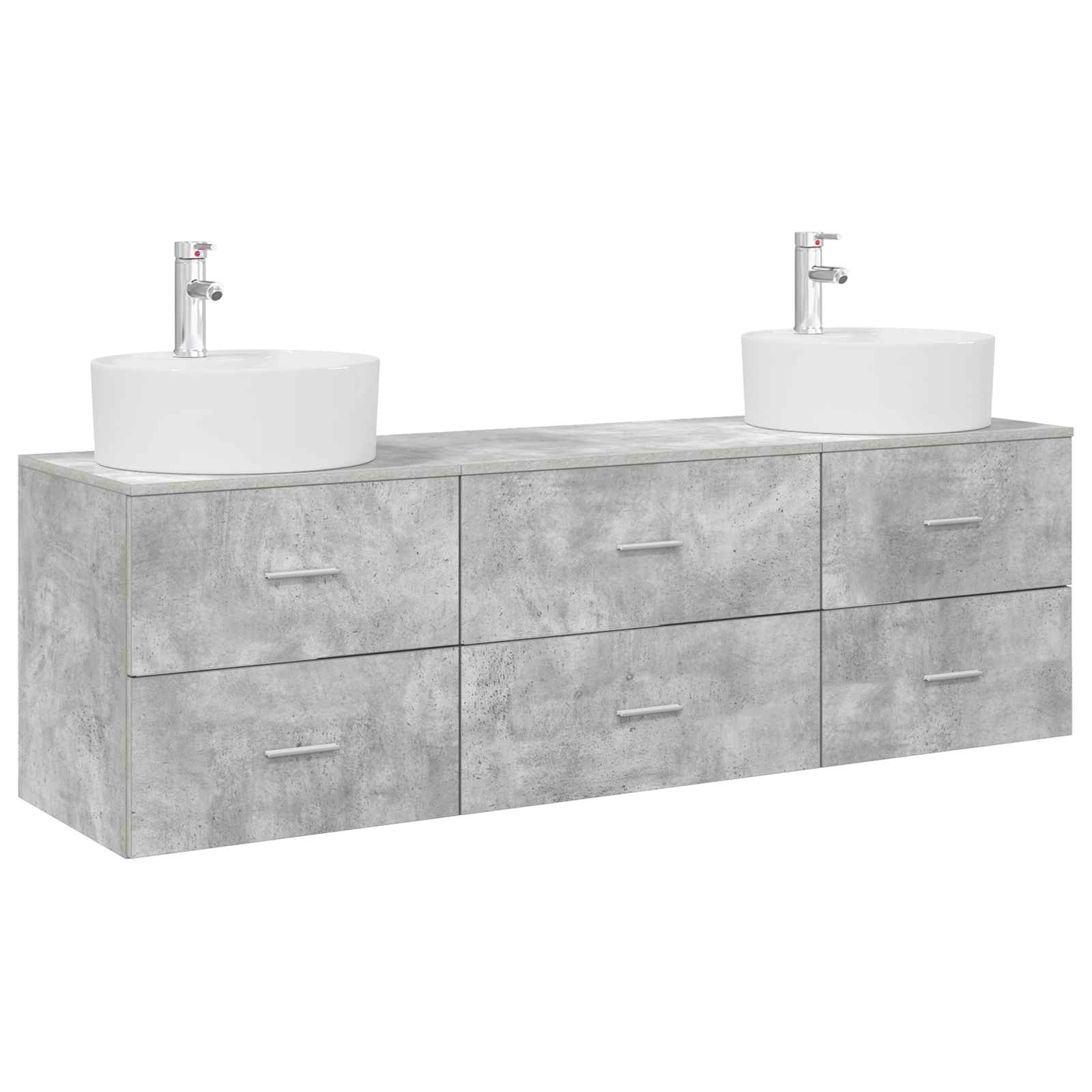 Badezimmerschrank-Set 3 stk. Betongrau 62,5 x 44,5 x 50 cm