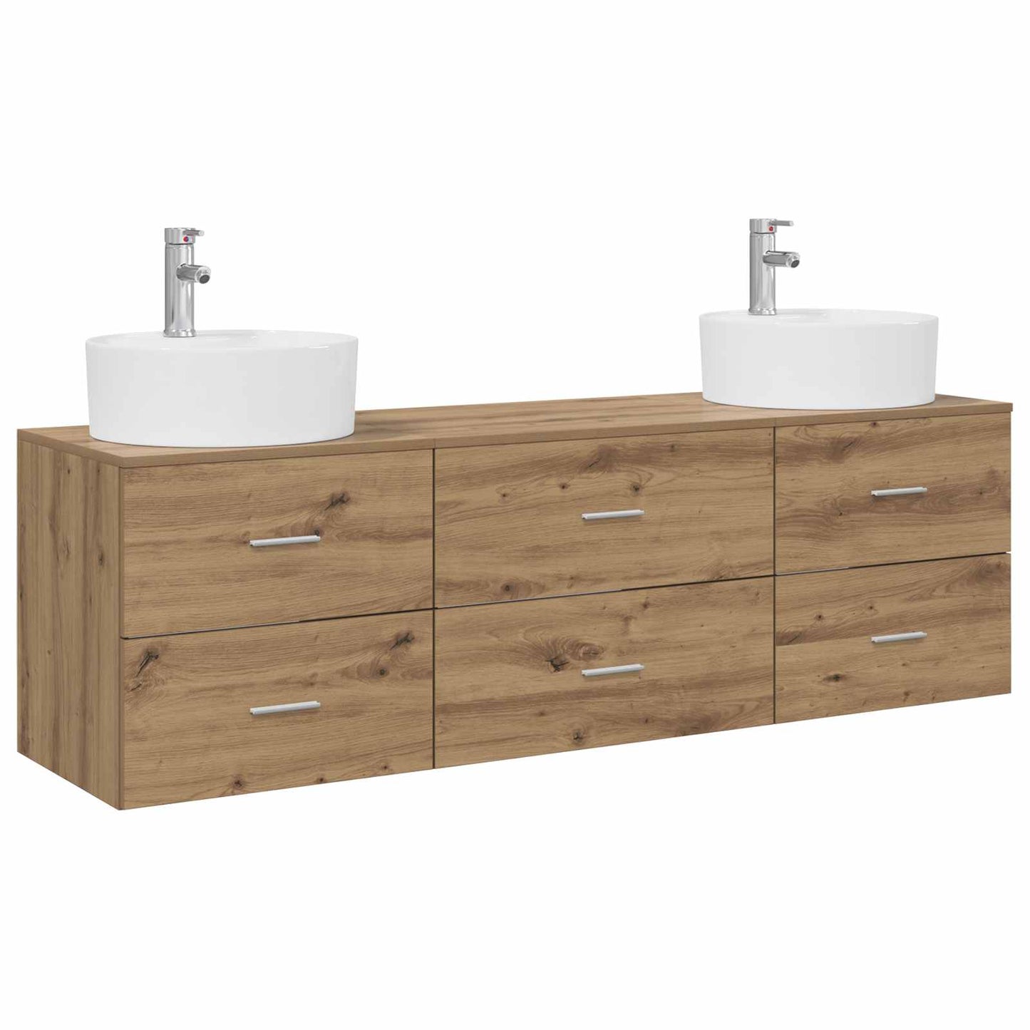 Badezimmerschrank-Set 3 Stk. Artisan-Eiche 62,5 x 44,5 x 50 cm