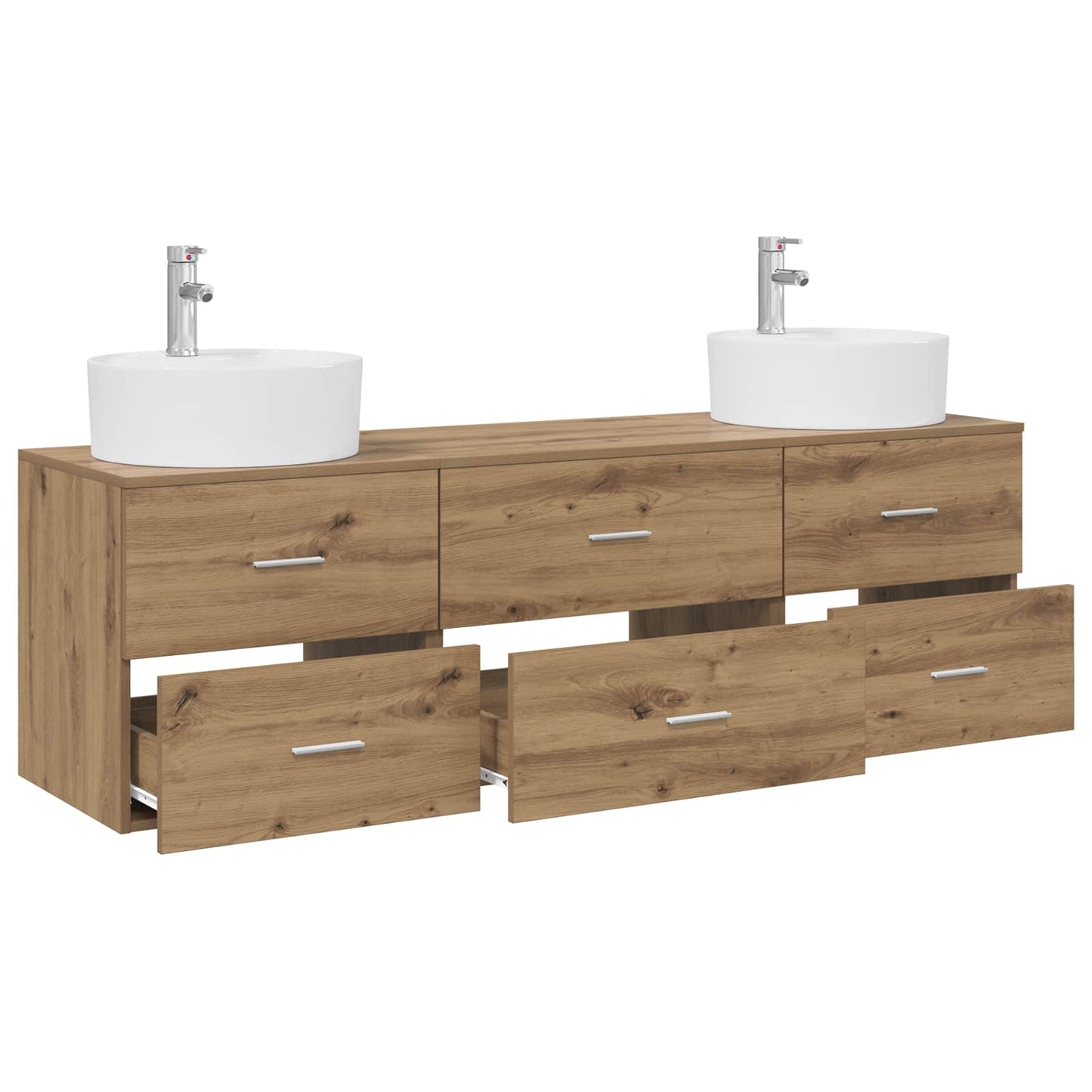 Badezimmerschrank-Set 3 Stk. Artisan-Eiche 62,5 x 44,5 x 50 cm