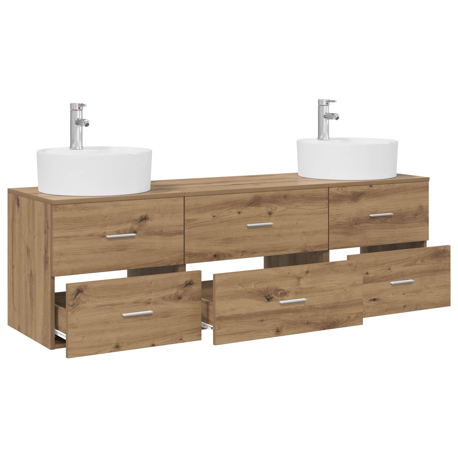Badezimmerschrank-Set 3 Stk. Artisan-Eiche 62,5 x 44,5 x 50 cm