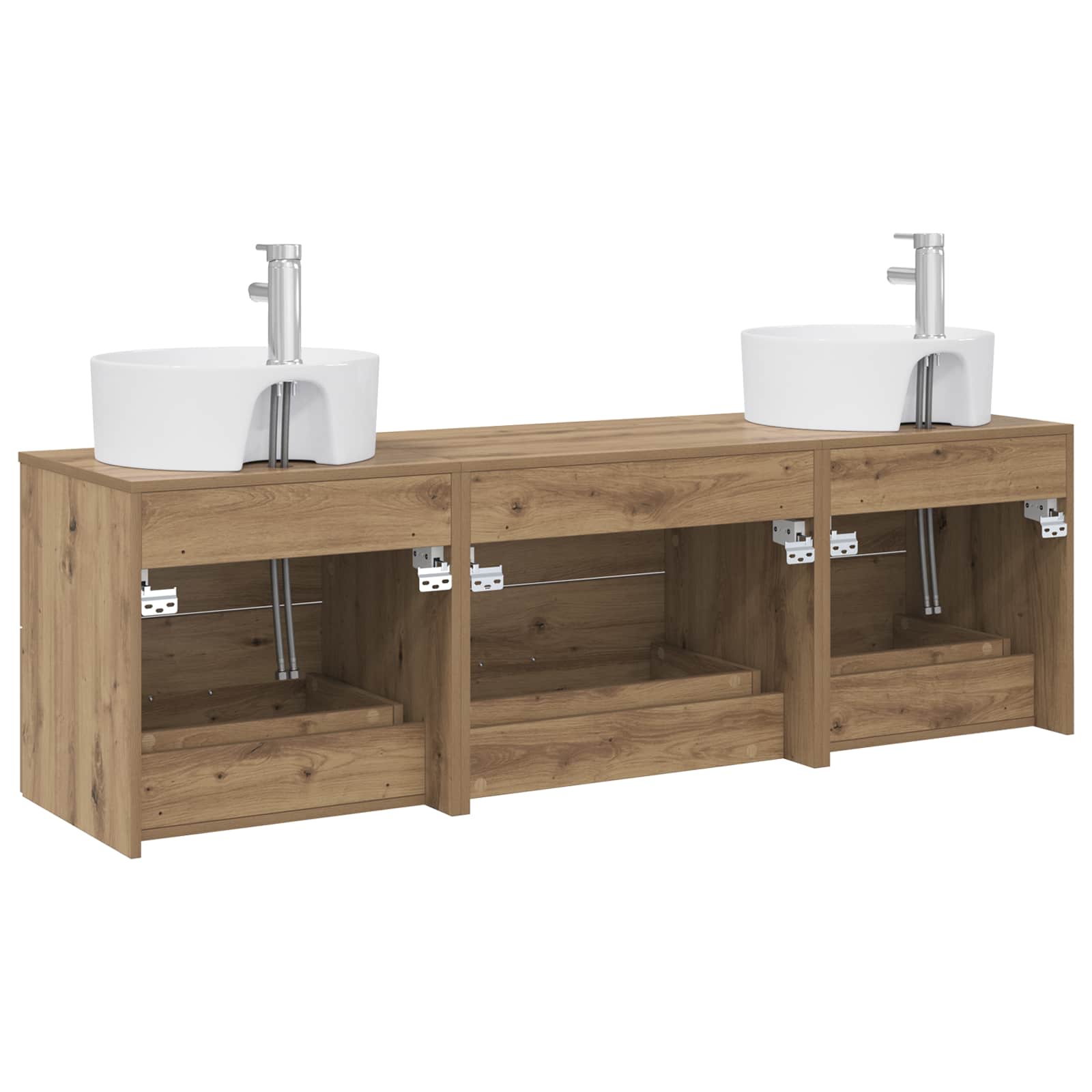 Badezimmerschrank-Set 3 Stk. Artisan-Eiche 62,5 x 44,5 x 50 cm