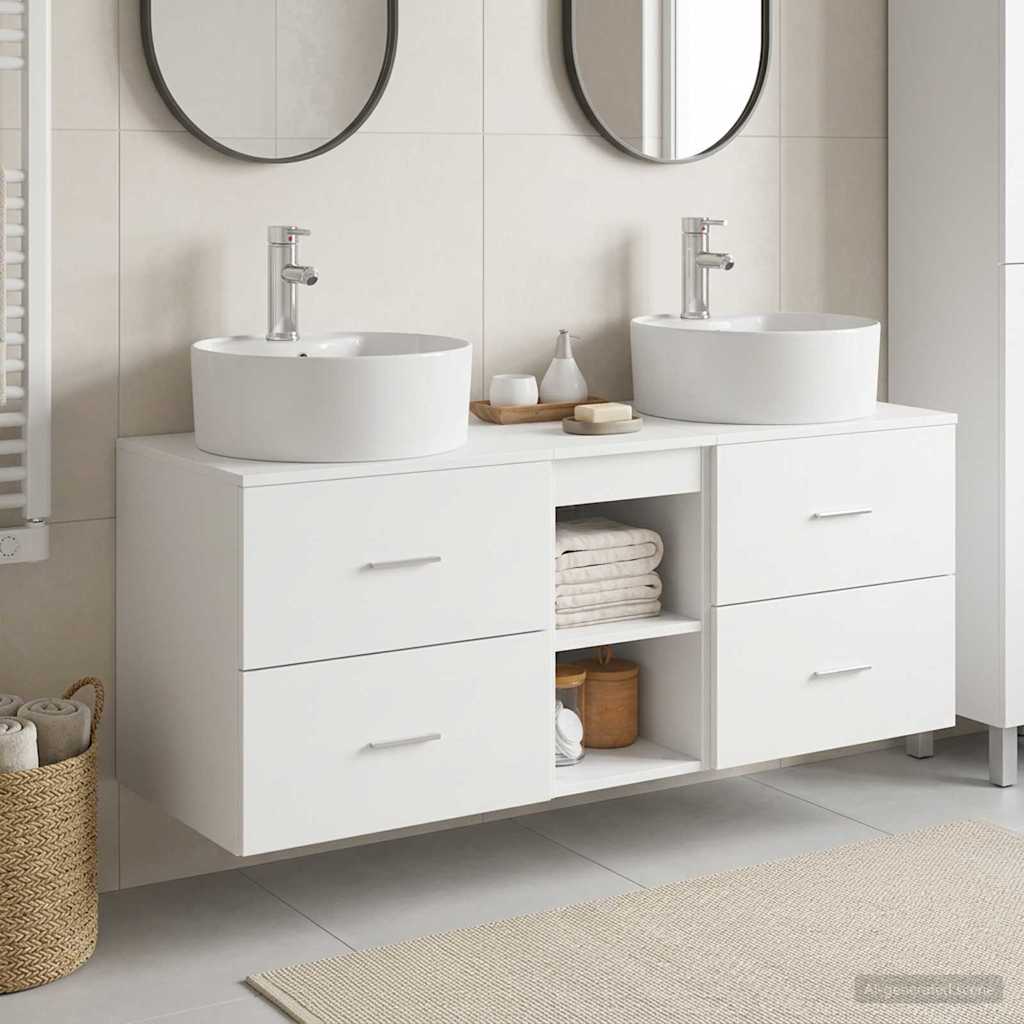 Badezimmerschrank-Set 3 stk. Weiß 49,5 x 44,5 x 65 cm