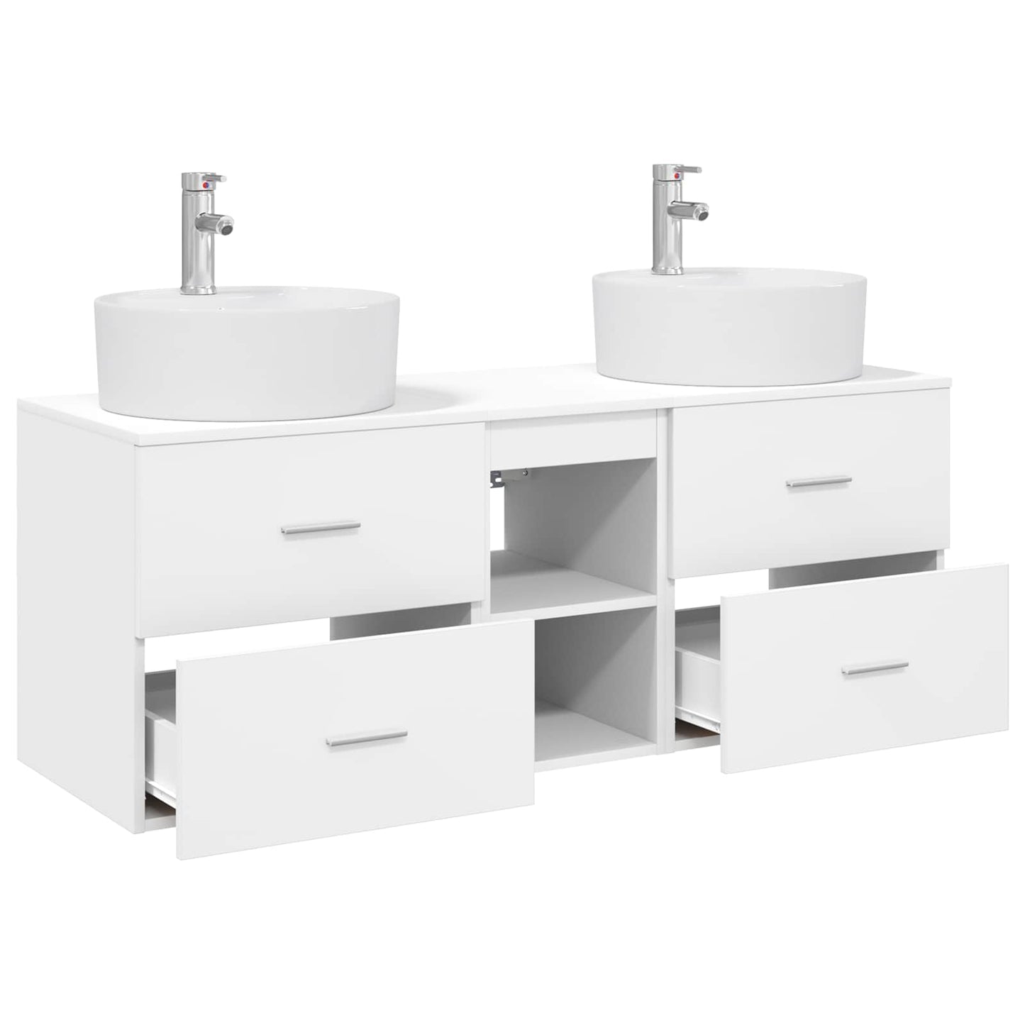 Badezimmerschrank-Set 3 stk. Weiß 49,5 x 44,5 x 65 cm