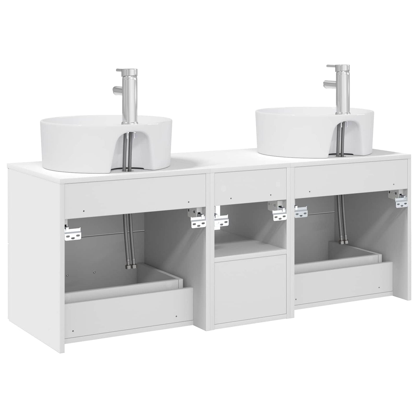 Badezimmerschrank-Set 3 stk. Weiß 49,5 x 44,5 x 65 cm