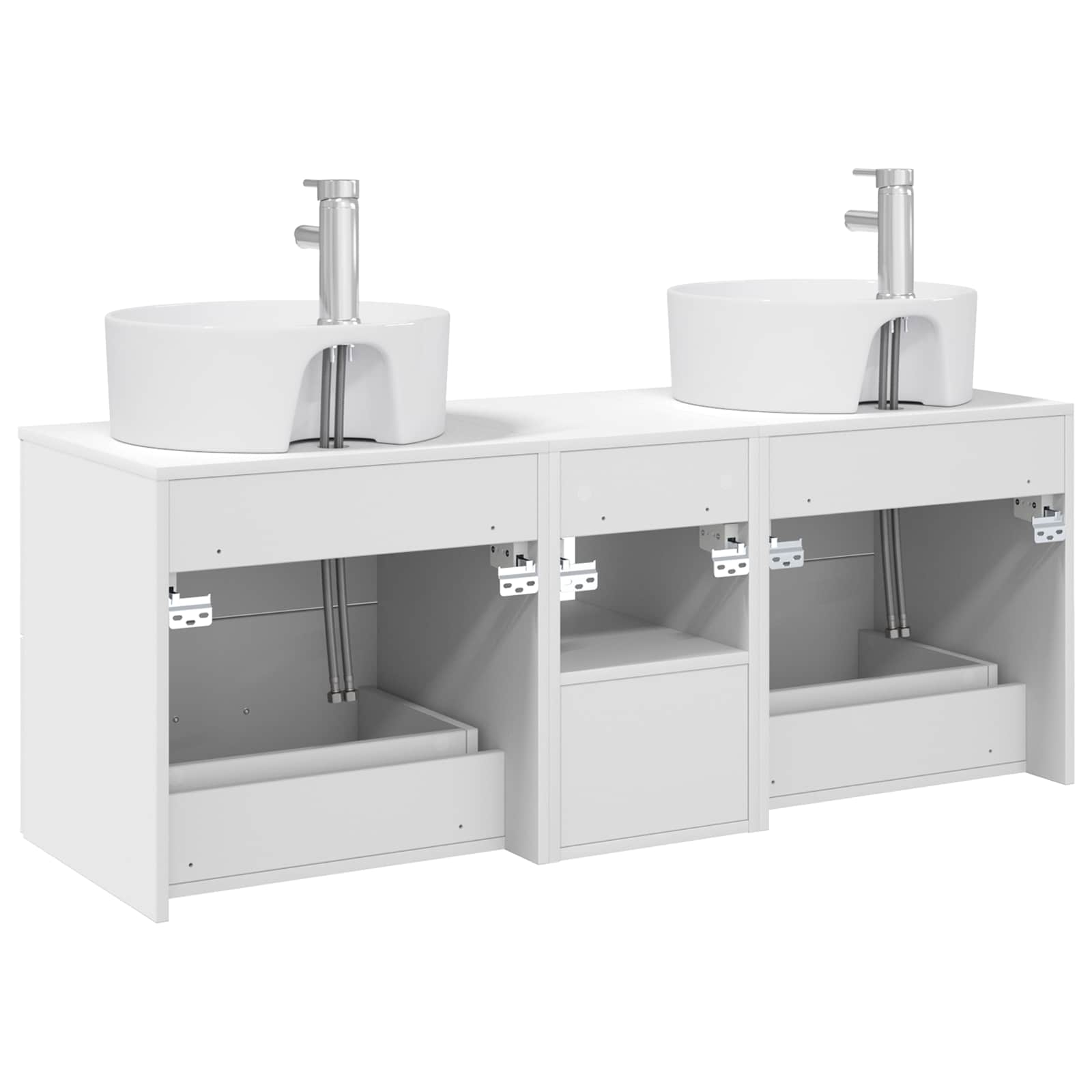 Badezimmerschrank-Set 3 stk. Weiß 49,5 x 44,5 x 65 cm