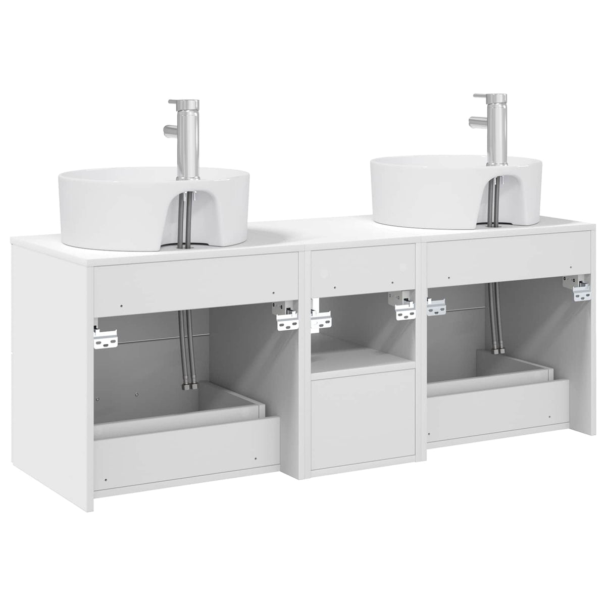 Badezimmerschrank-Set 3 stk. Weiß 129 x 44,5 x 82 cm
