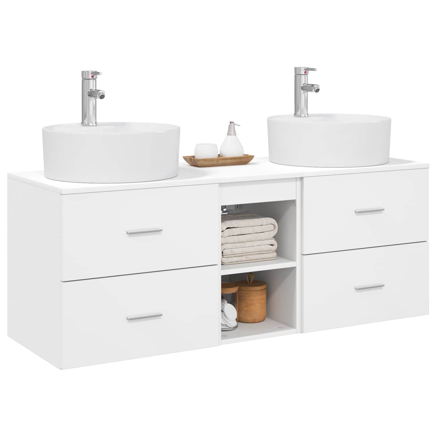 Badezimmerschrank-Set 3 stk. Weiß 49,5 x 44,5 x 65 cm
