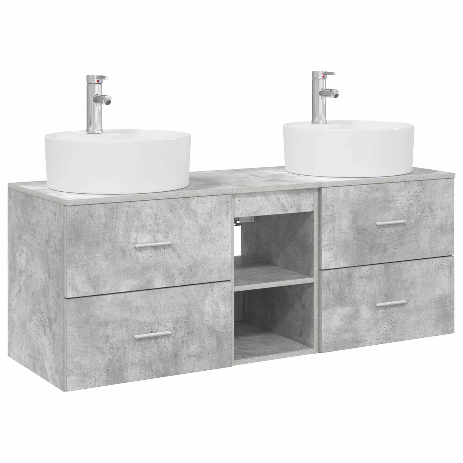 Badezimmerschrank-Set 3 stk. Betongrau 49,5 x 44,5 x 65 cm