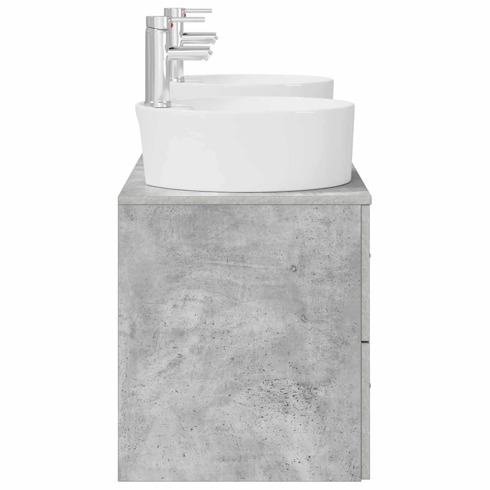 Badezimmerschrank-Set 3 stk. Betongrau 49,5 x 44,5 x 65 cm