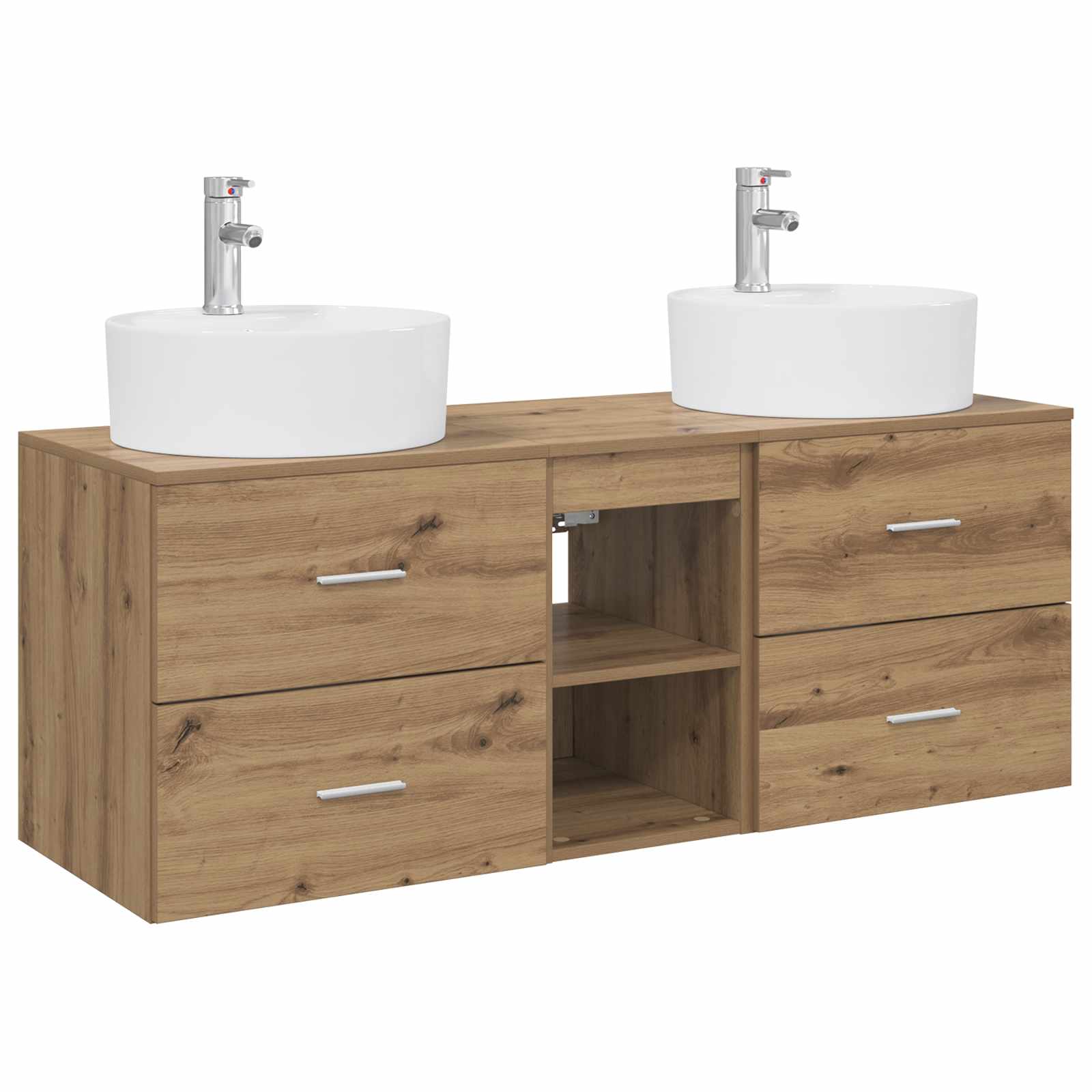 Badezimmerschrank-Set 3 Stk. Artisan-Eiche 49,5 x 44,5 x 65 cm