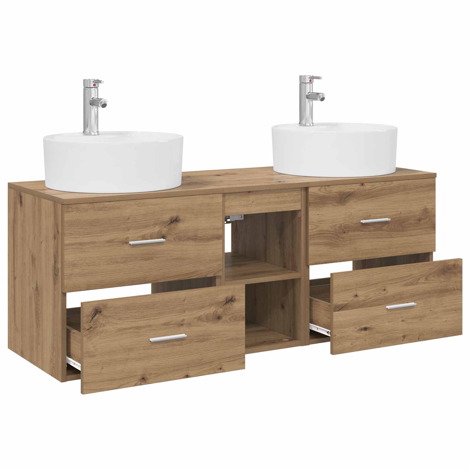 Badezimmerschrank-Set 3 Stk. Artisan-Eiche 49,5 x 44,5 x 65 cm