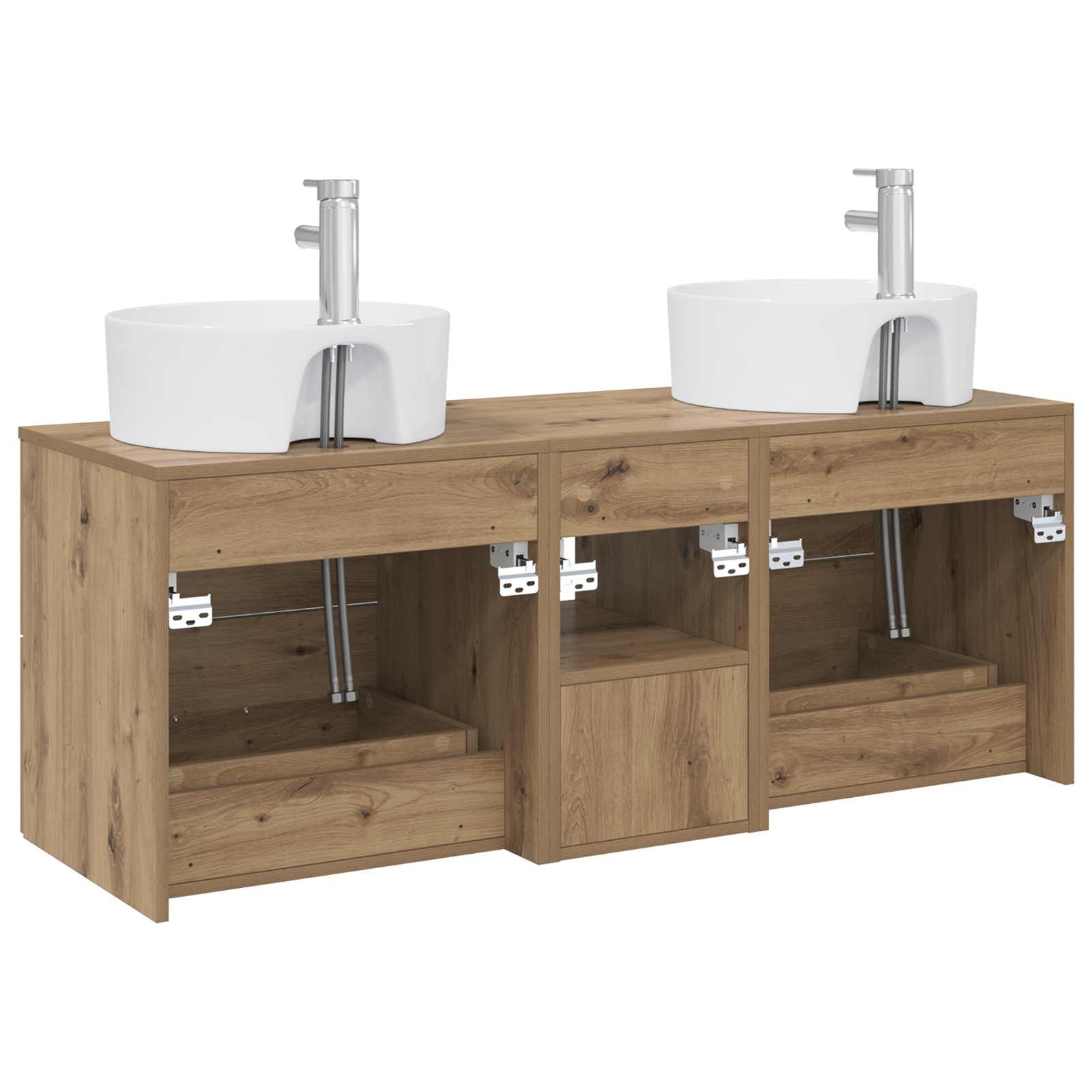 Badezimmerschrank-Set 3 Stk. Artisan-Eiche 49,5 x 44,5 x 65 cm