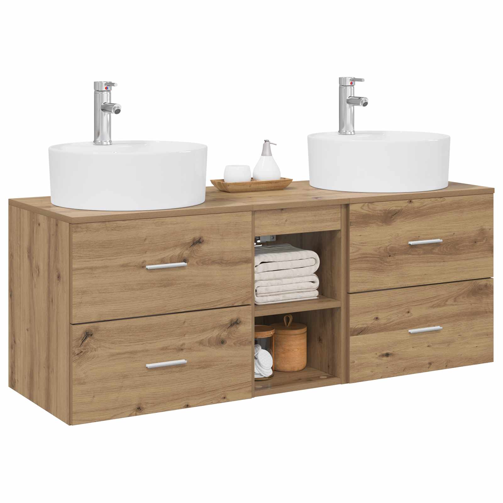Badezimmerschrank-Set 3 Stk. Artisan-Eiche 49,5 x 44,5 x 65 cm