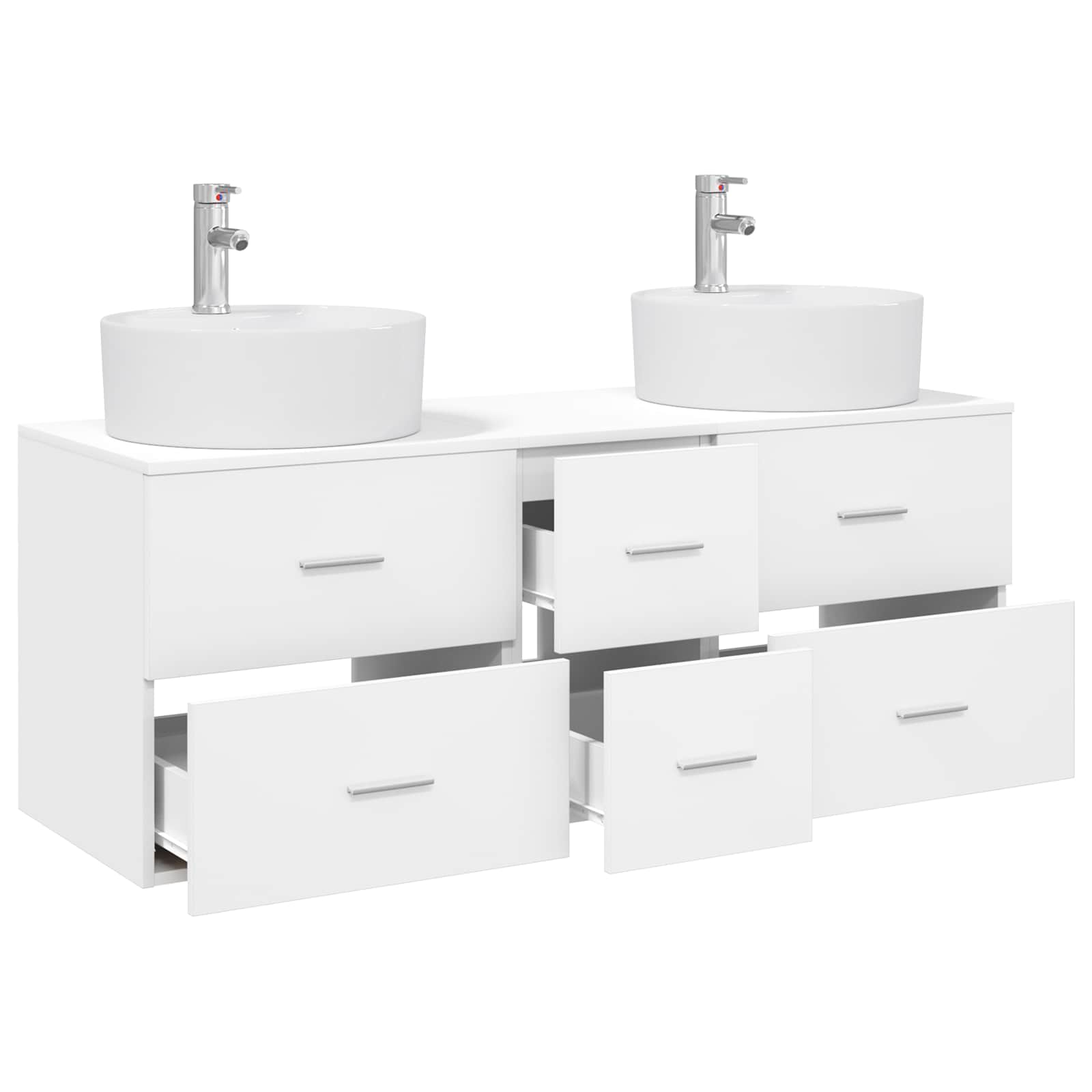 Badezimmermöbel-Set 3 stk. Weiß 49,5 x 44,5 x 65 cm
