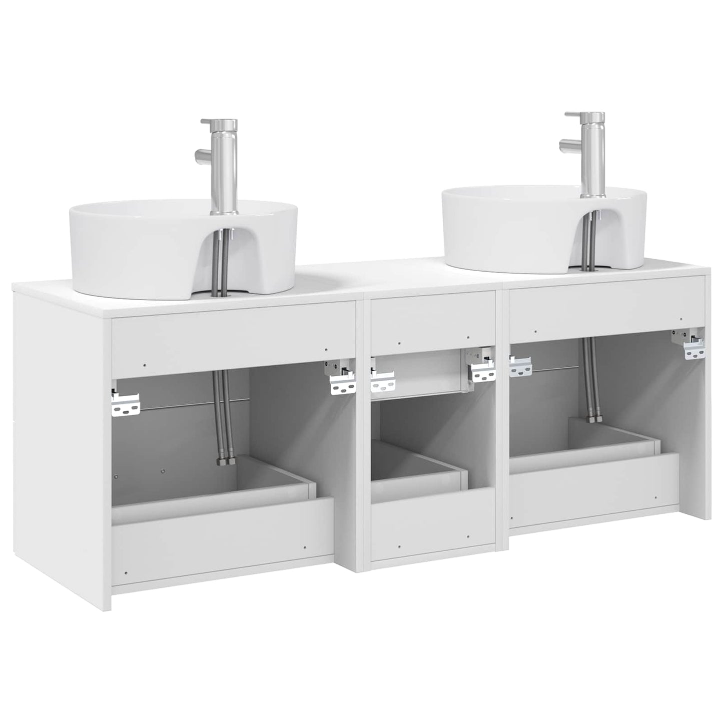 Badezimmermöbel-Set 3 stk. Weiß 49,5 x 44,5 x 65 cm