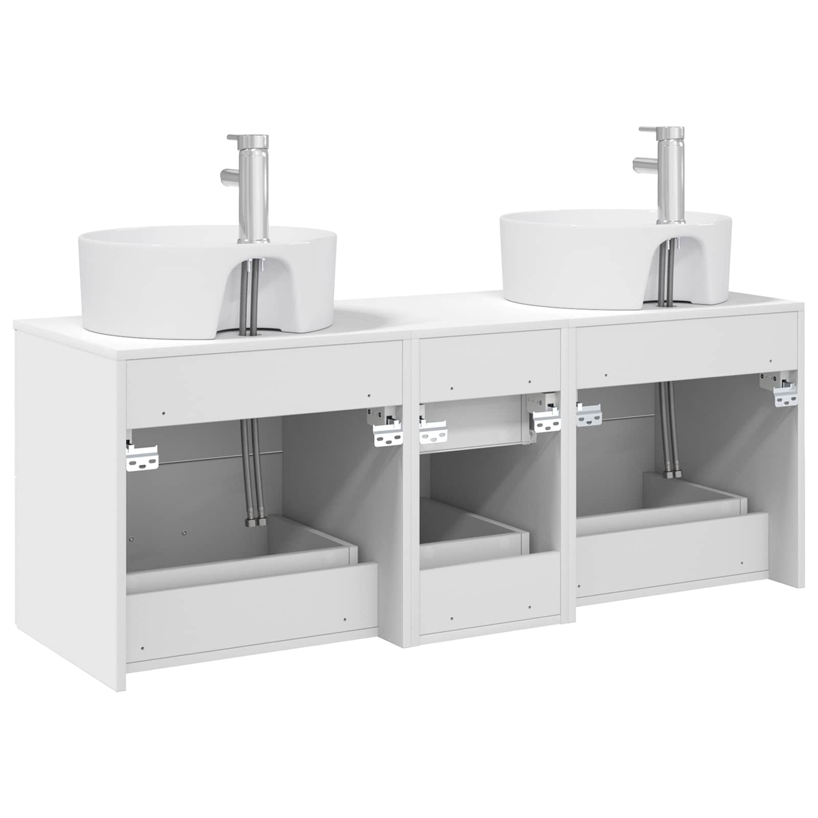 Badezimmermöbel-Set 3 stk. Weiß 49,5 x 44,5 x 65 cm