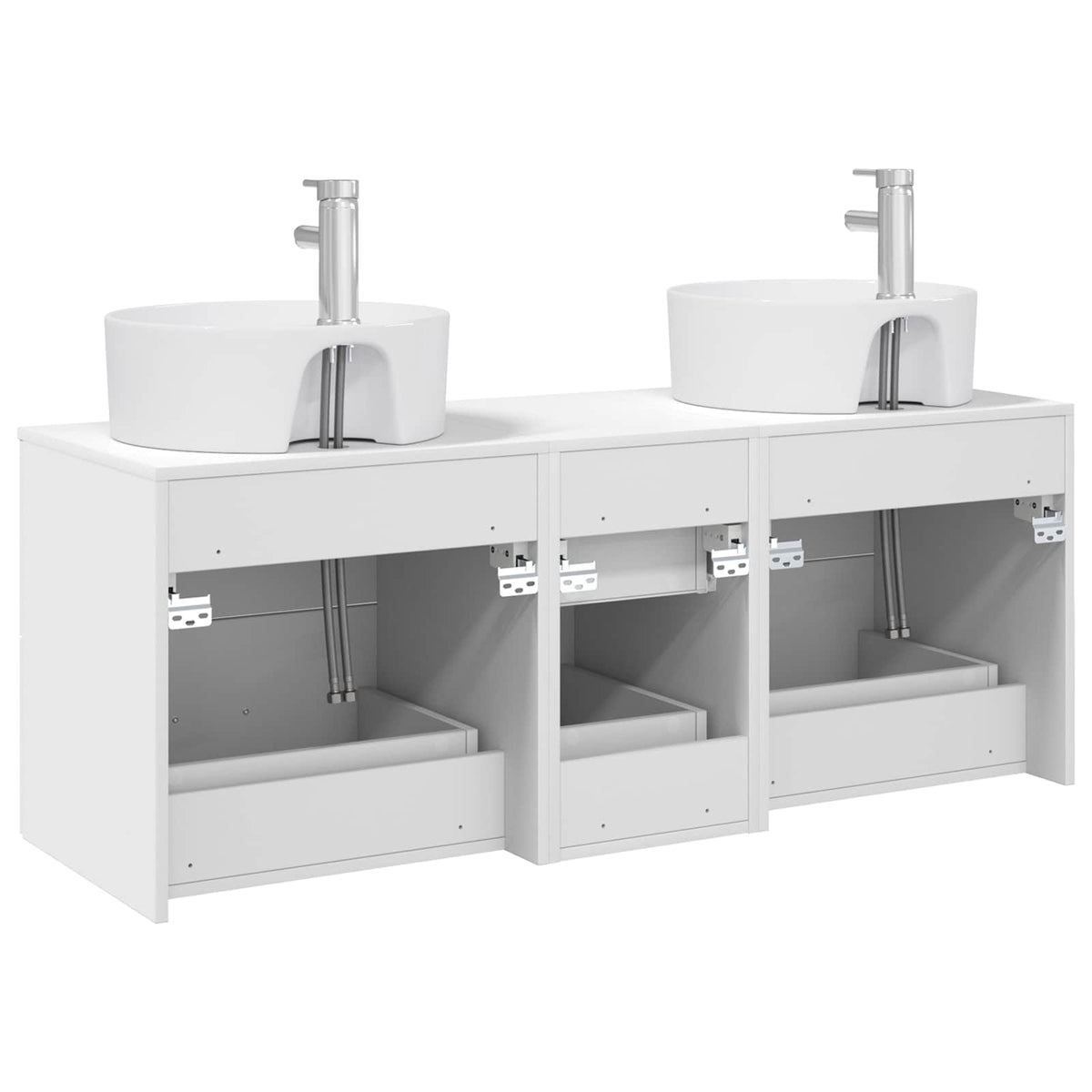 Badezimmermöbel-Set 3 stk. Weiß 129 x 44,5 x 80 cm