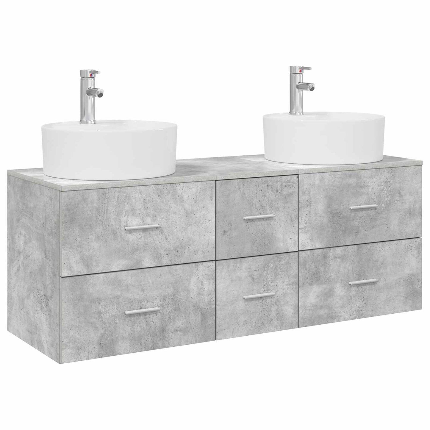 Badezimmermöbel-Set 3 stk. Betongrau 49,5 x 44,5 x 65 cm