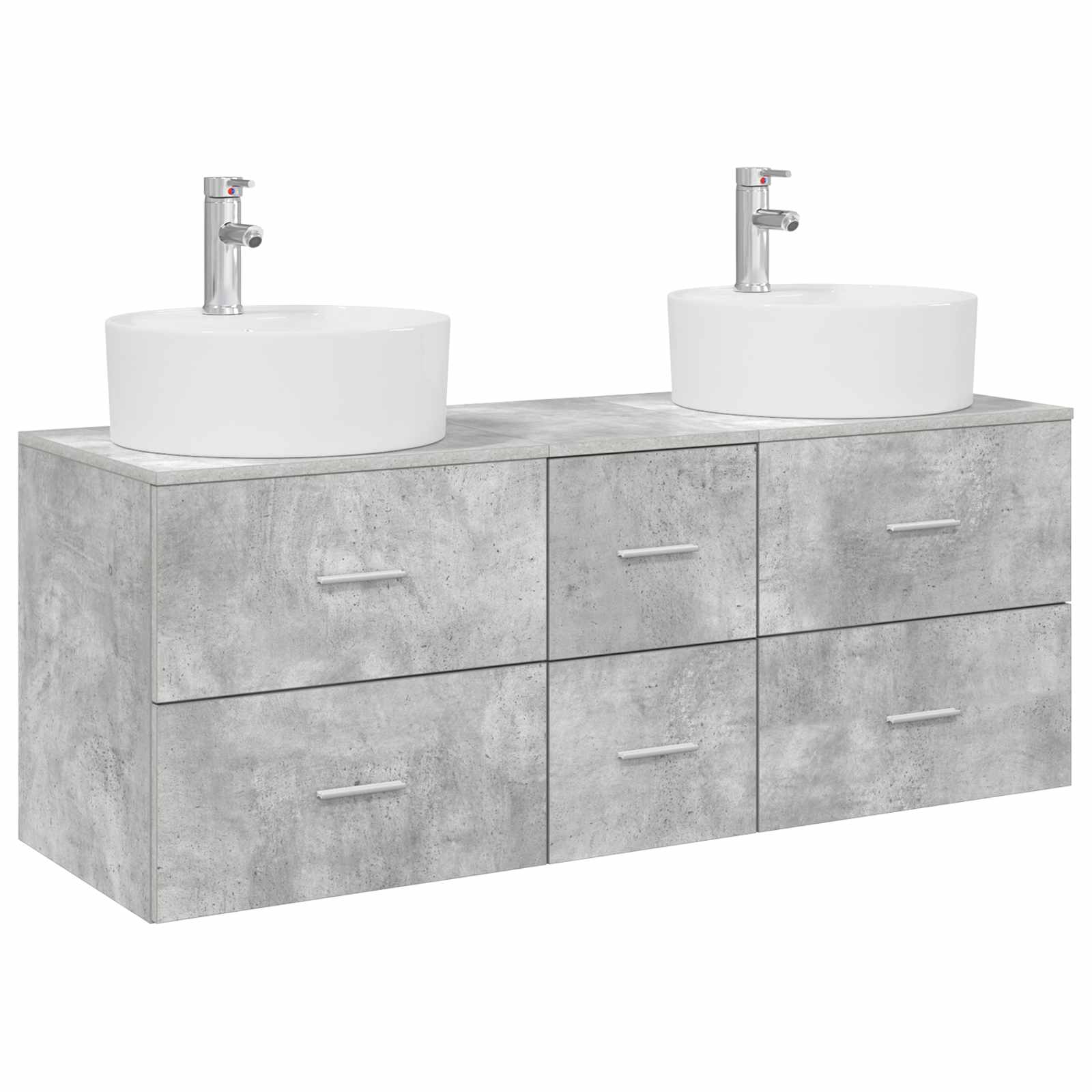 Badezimmermöbel-Set 3 stk. Betongrau 49,5 x 44,5 x 65 cm