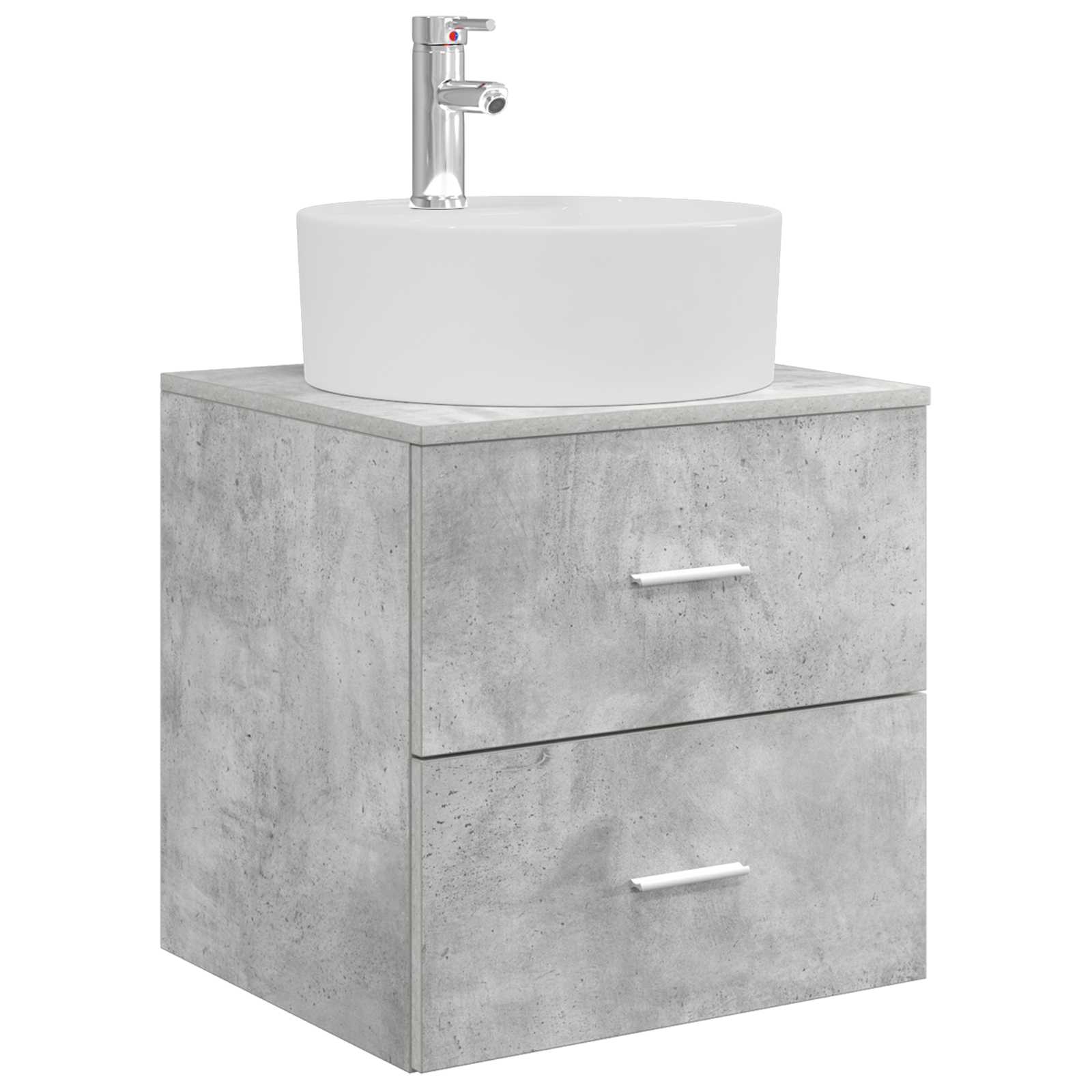 Badezimmermöbel-Set 3 stk. Betongrau 49,5 x 44,5 x 65 cm