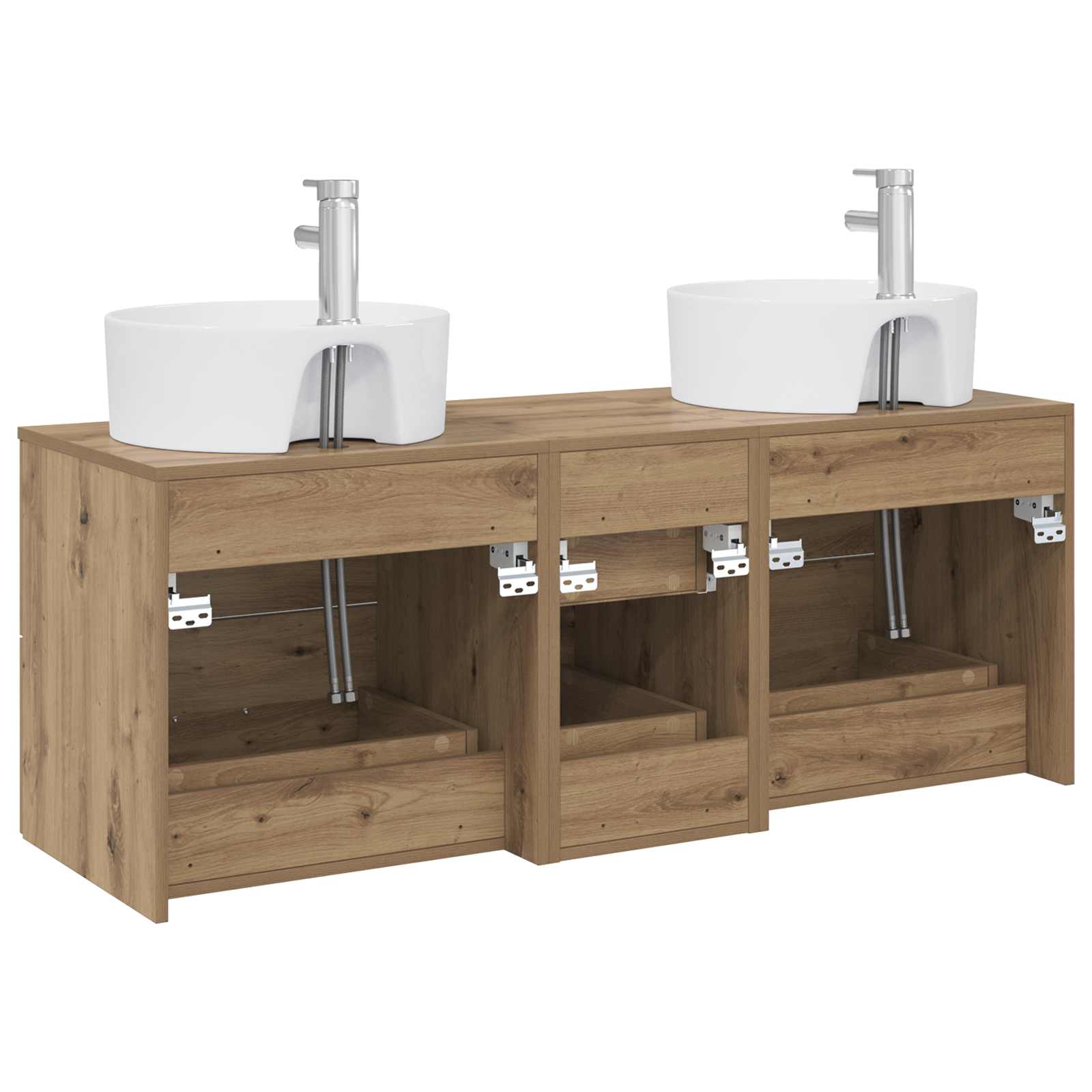 Badezimmermöbel-Set 3 Stk. Artisan-Eiche 49,5 x 44,5 x 65 cm