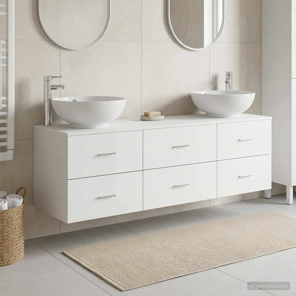 Badezimmermöbel-Set 3 stk. Weiß 49,5 x 44,5 x 65 cm