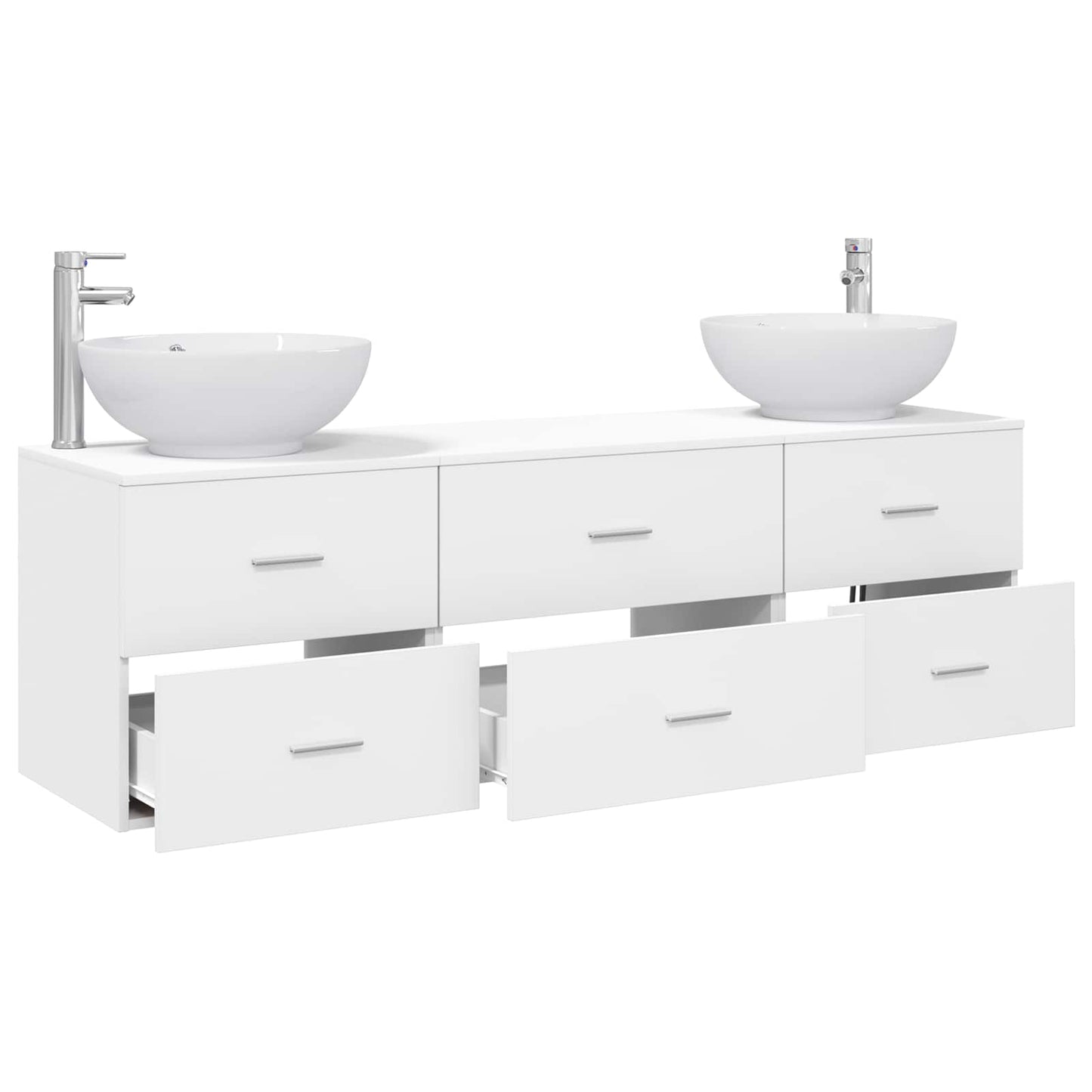 Badezimmermöbel-Set 3 stk. Weiß 49,5 x 44,5 x 65 cm