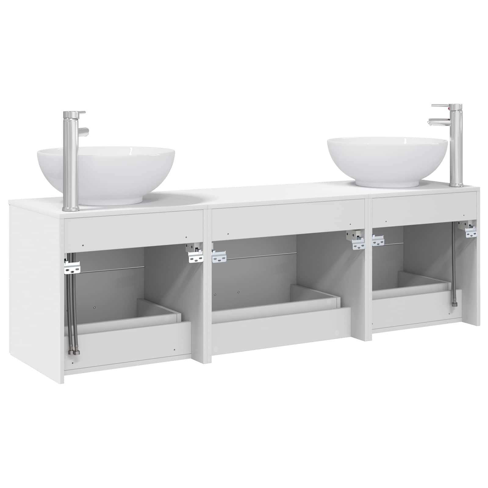 Badezimmermöbel-Set 3 stk. Weiß 49,5 x 44,5 x 65 cm