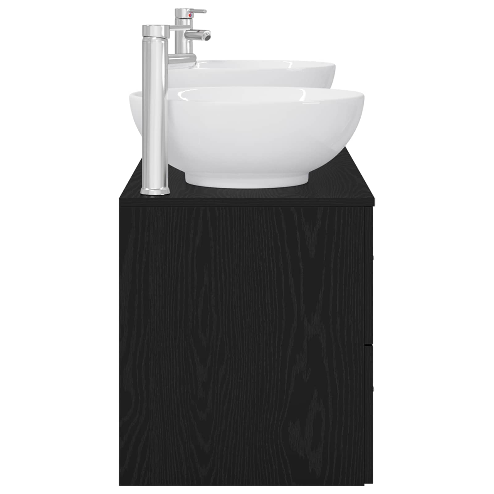 Badezimmermöbel-Set 3 stk. Schwarz 49,5 x 44,5 x 65 cm