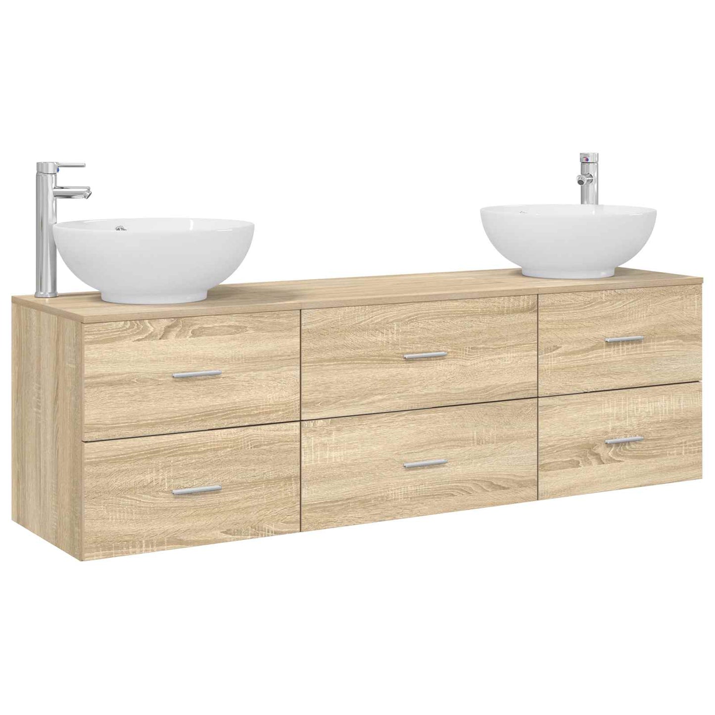 Badezimmermöbel-Set 3 stk. Sonoma-Eiche 49,5 x 44,5 x 65 cm