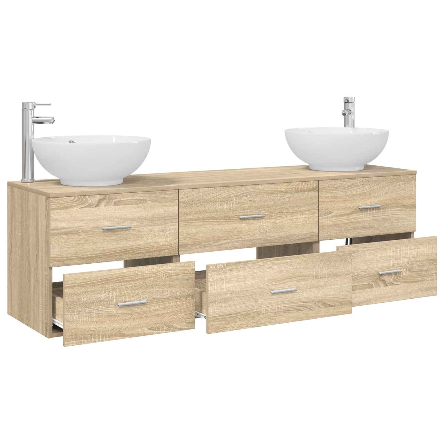 Badezimmermöbel-Set 3 stk. Sonoma-Eiche 49,5 x 44,5 x 65 cm