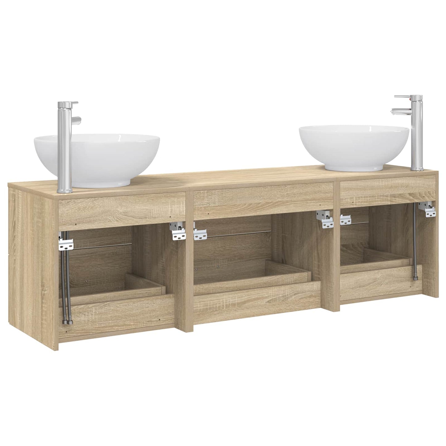 Badezimmermöbel-Set 3 stk. Sonoma-Eiche 49,5 x 44,5 x 65 cm