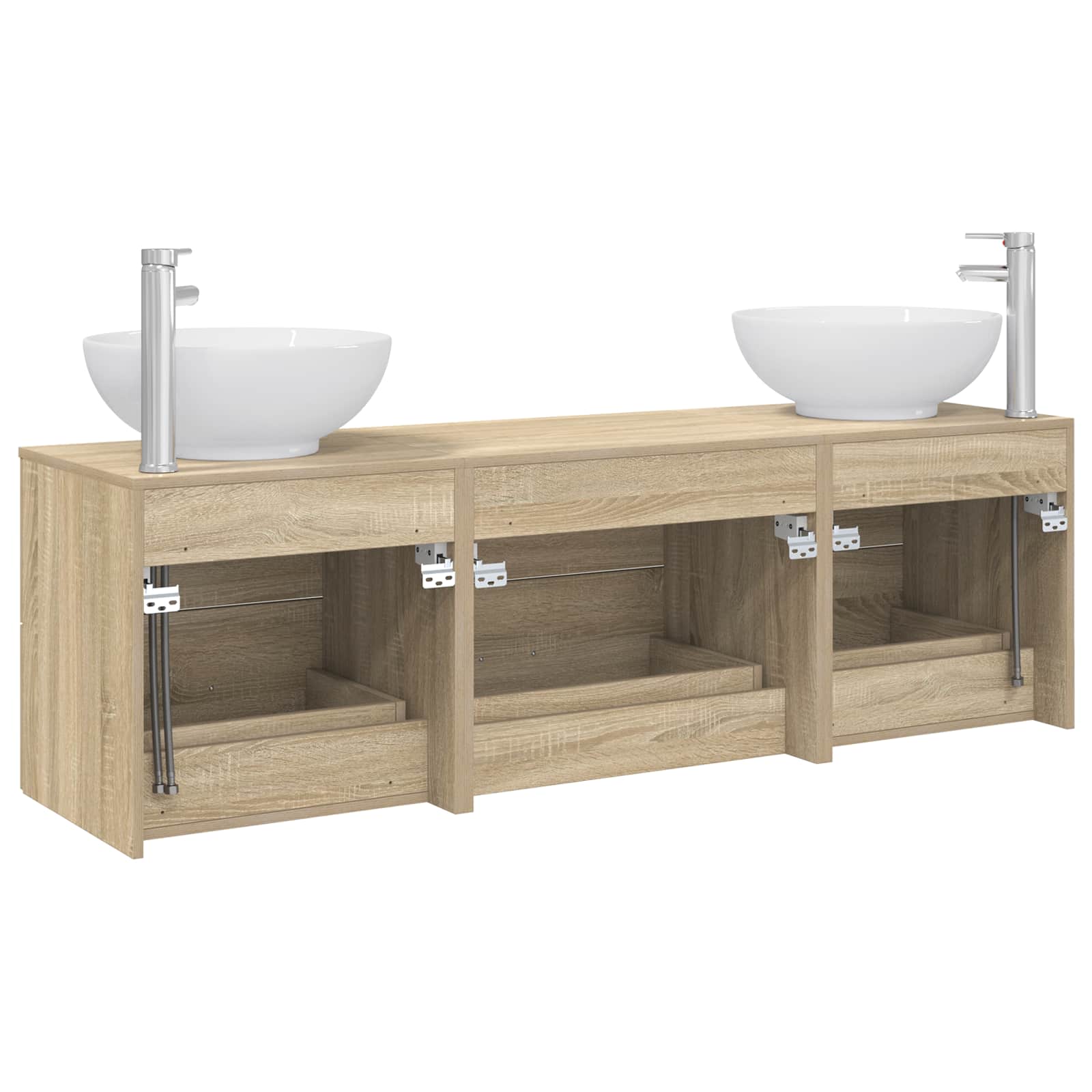 Badezimmermöbel-Set 3 stk. Sonoma-Eiche 49,5 x 44,5 x 65 cm