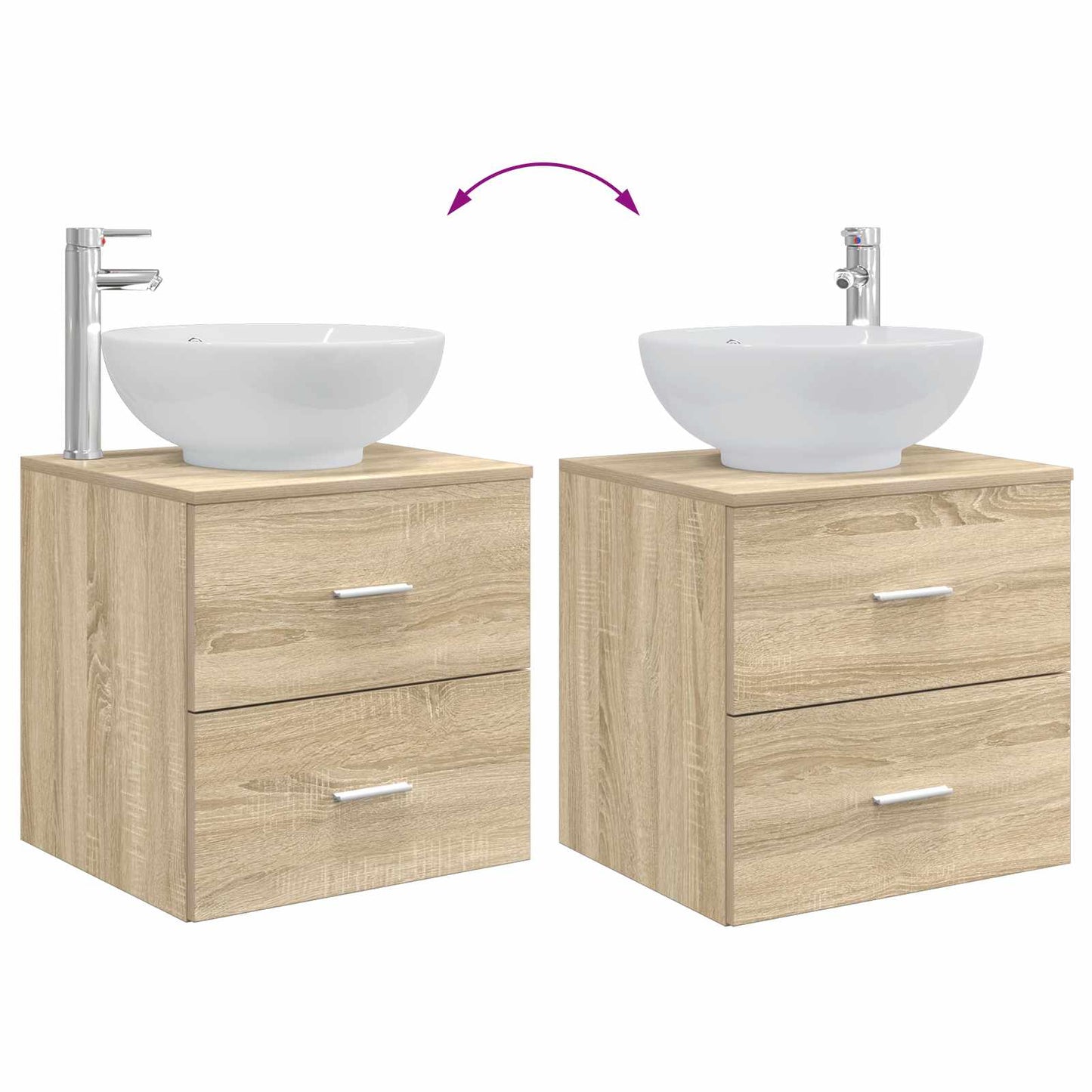 Badezimmermöbel-Set 3 stk. Sonoma-Eiche 49,5 x 44,5 x 65 cm