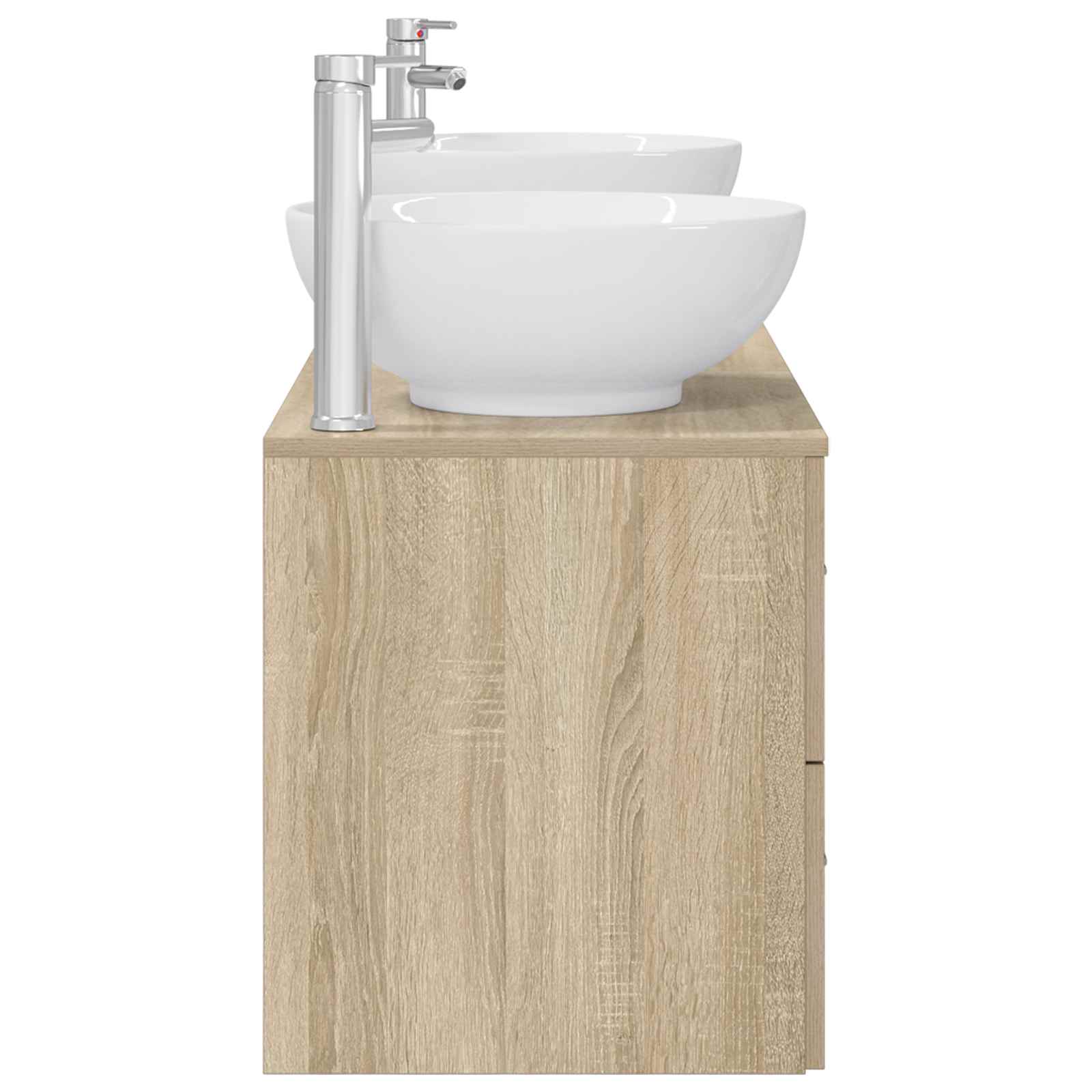 Badezimmermöbel-Set 3 stk. Sonoma-Eiche 49,5 x 44,5 x 65 cm