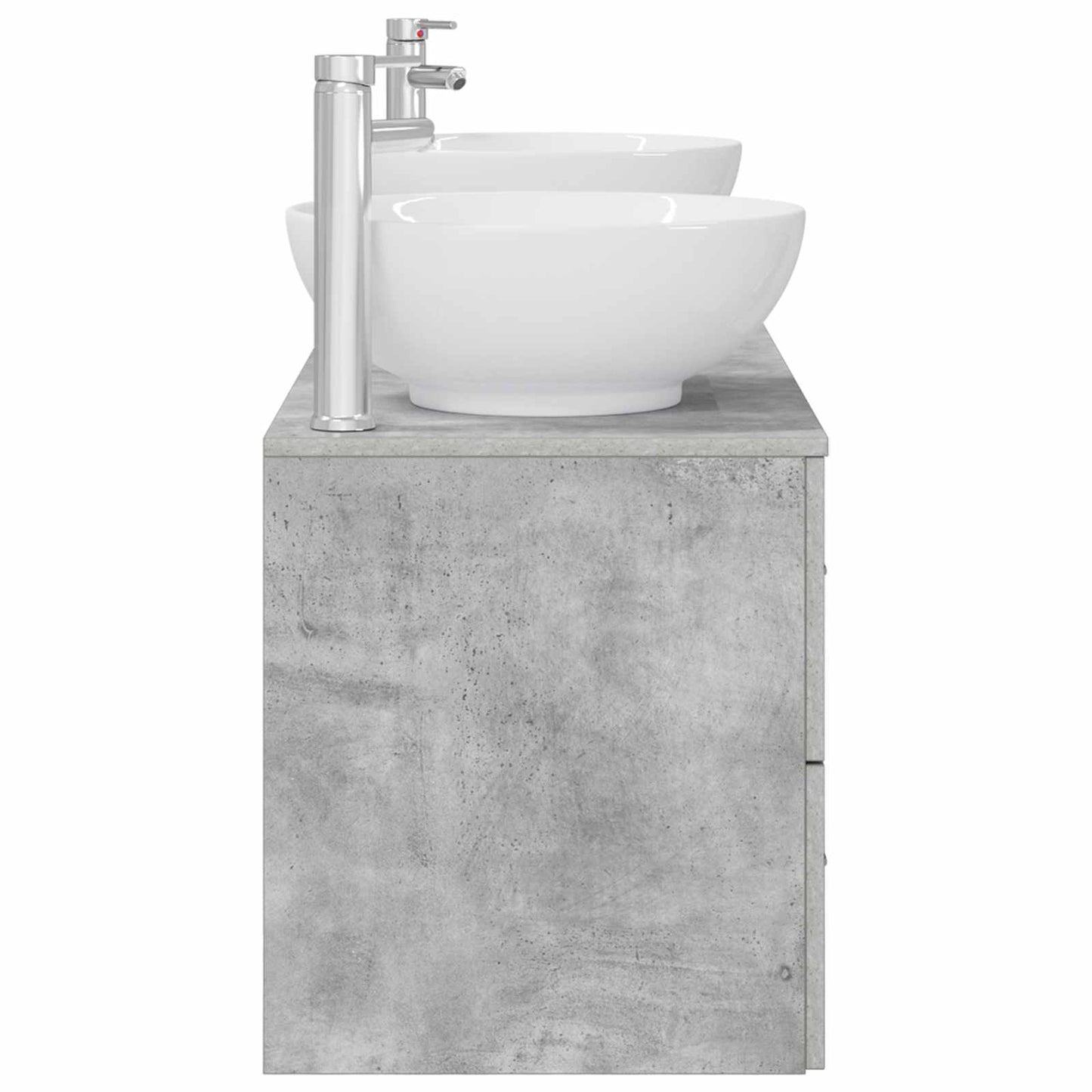 Badezimmermöbel-Set 3 stk. Betongrau 49,5 x 44,5 x 65 cm