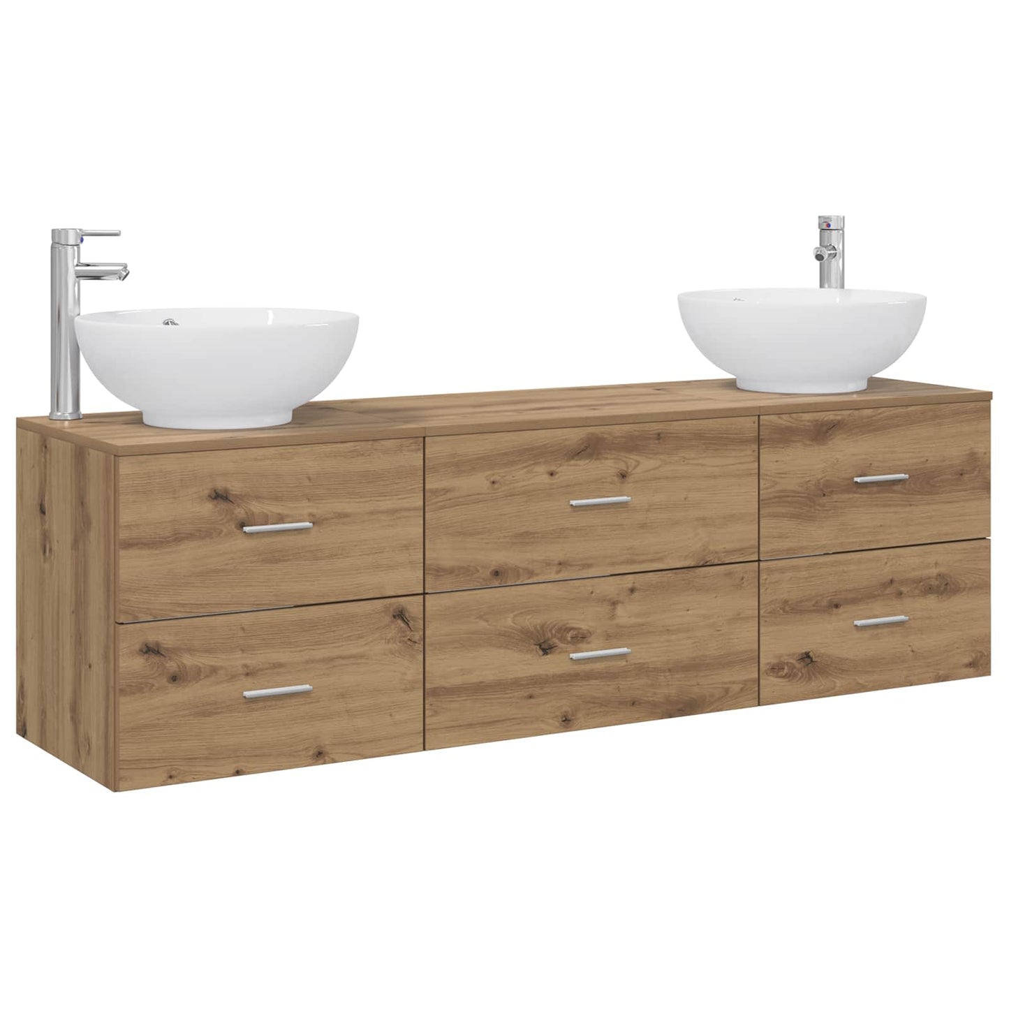 Badezimmermöbel-Set 3 Stk. Artisan-Eiche 49,5 x 44,5 x 65 cm