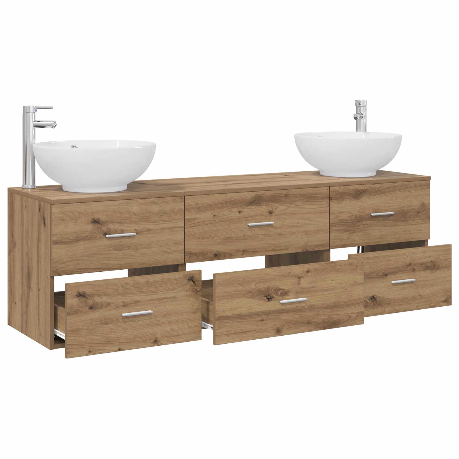 Badezimmermöbel-Set 3 Stk. Artisan-Eiche 49,5 x 44,5 x 65 cm