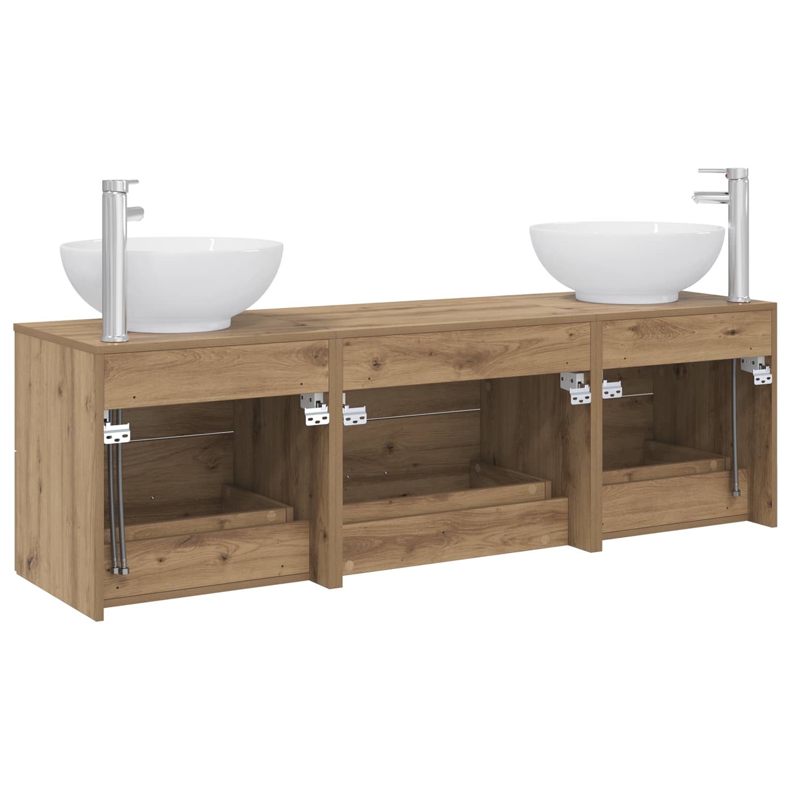 Badezimmermöbel-Set 3 Stk. Artisan-Eiche 49,5 x 44,5 x 65 cm