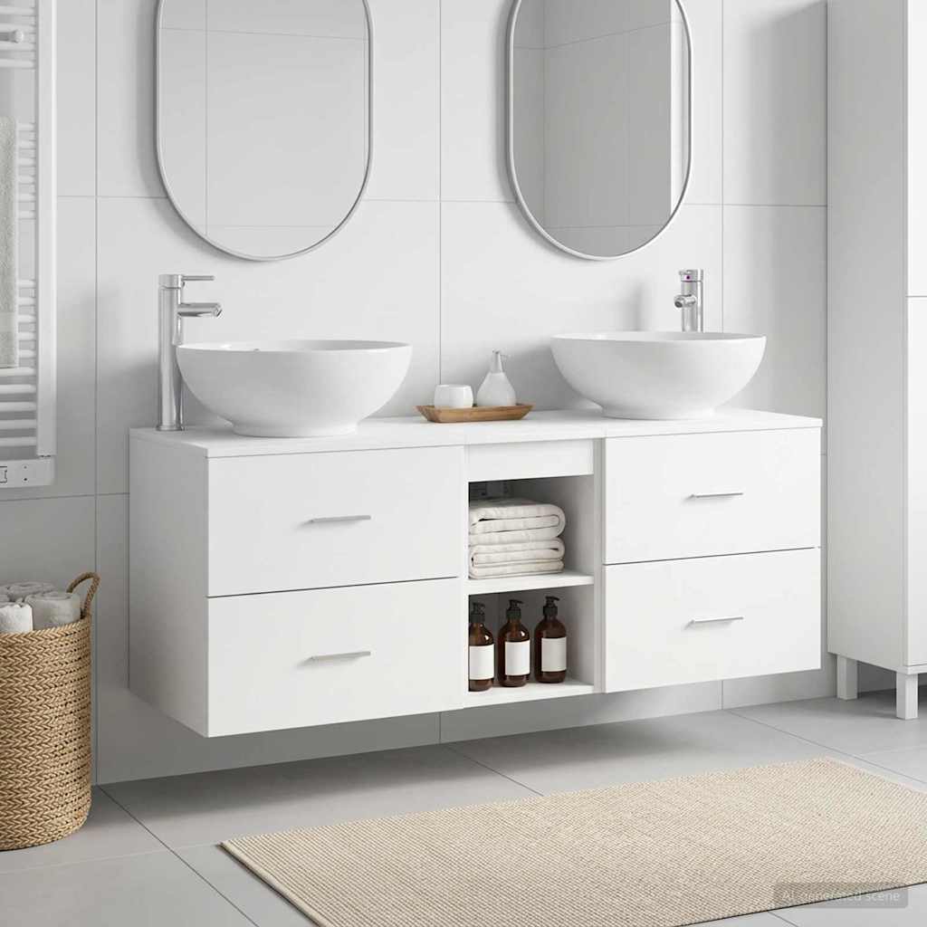 Badezimmermöbel-Set 3 stk. Weiß 49,5 x 44,5 x 65 cm