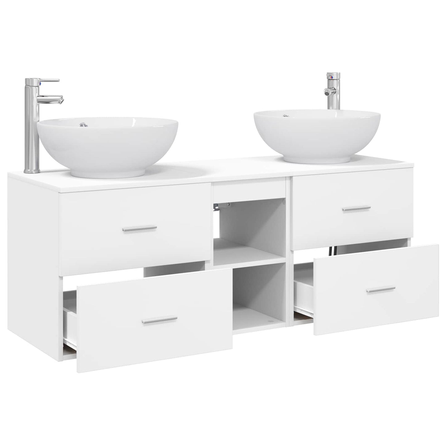 Badezimmermöbel-Set 3 stk. Weiß 49,5 x 44,5 x 65 cm