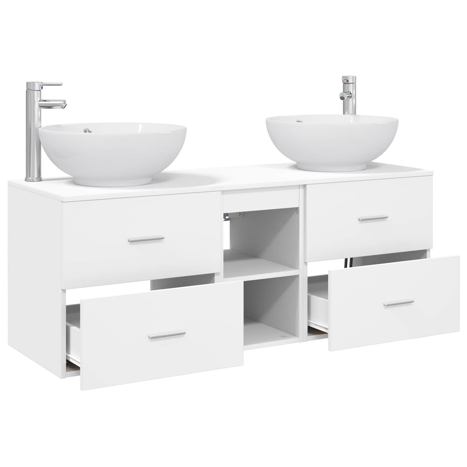 Badezimmermöbel-Set 3 stk. Weiß 49,5 x 44,5 x 65 cm