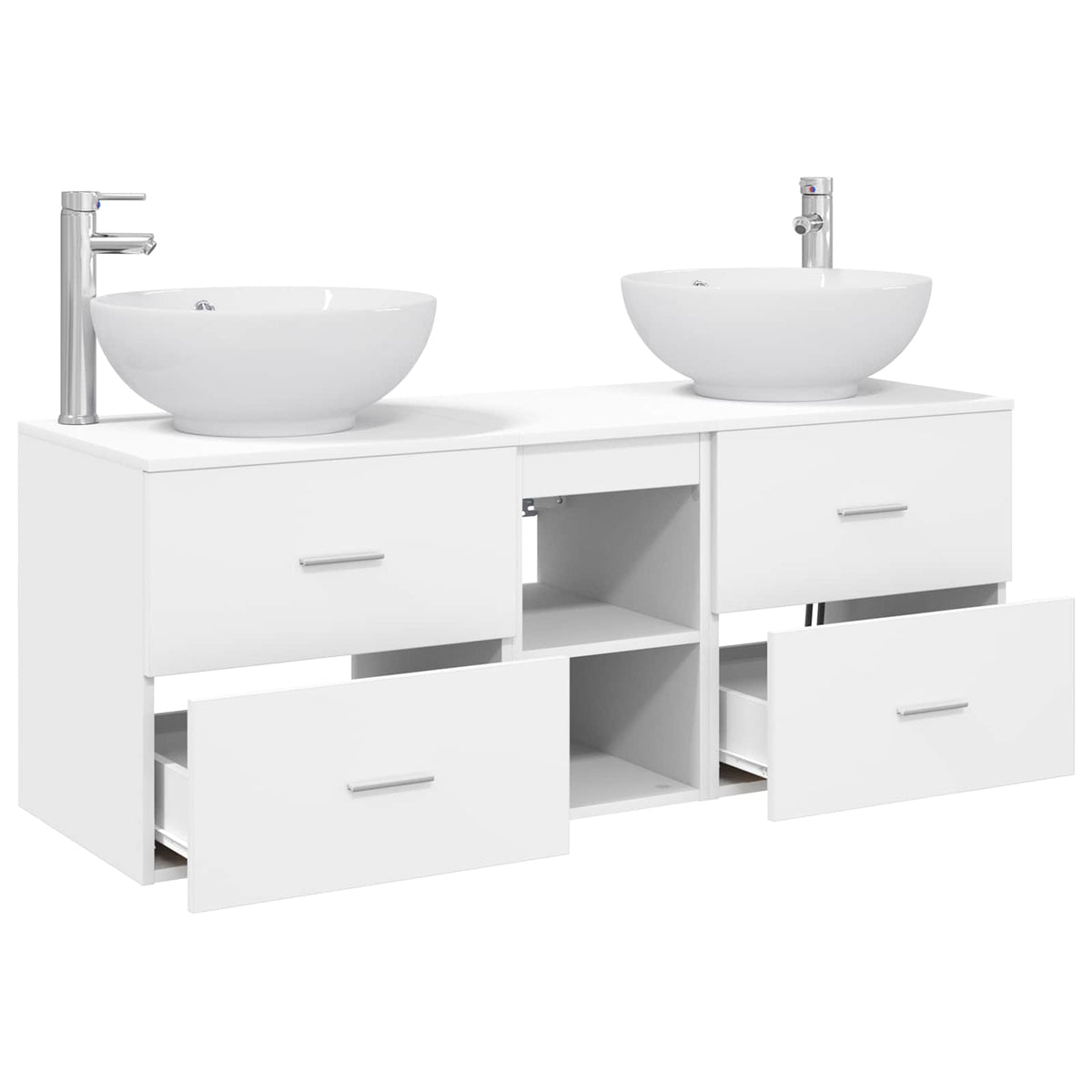 Badezimmermöbel-Set 3 stk. Weiß 129 x 44,5 x 80 cm