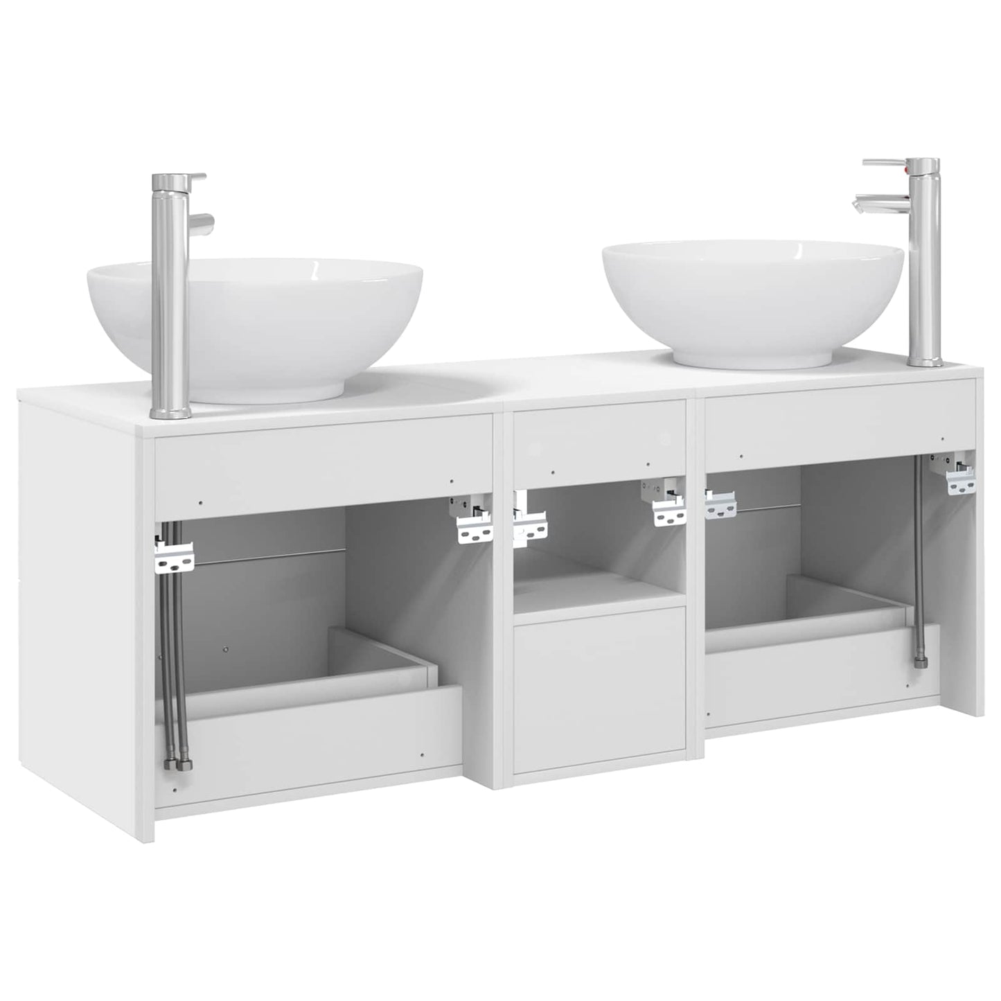 Badezimmermöbel-Set 3 stk. Weiß 49,5 x 44,5 x 65 cm