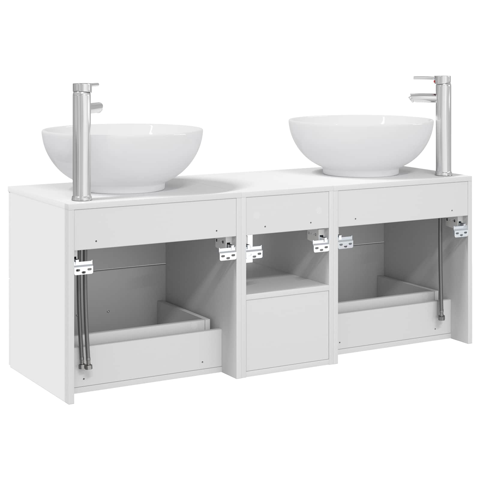 Badezimmermöbel-Set 3 stk. Weiß 49,5 x 44,5 x 65 cm